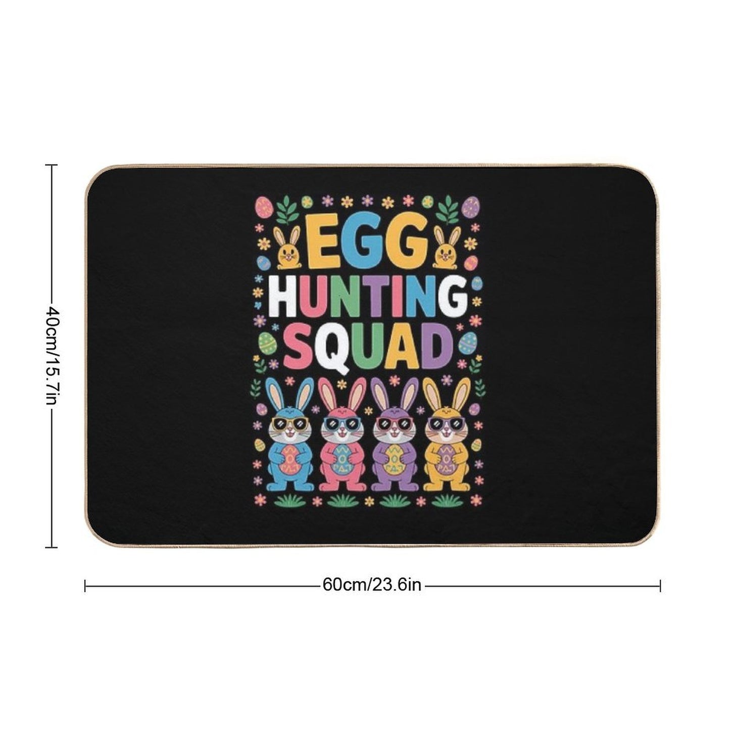 Happy Easter Bunny Egg Hunting Squad Crew Family Rapid-Drying Bath Mat