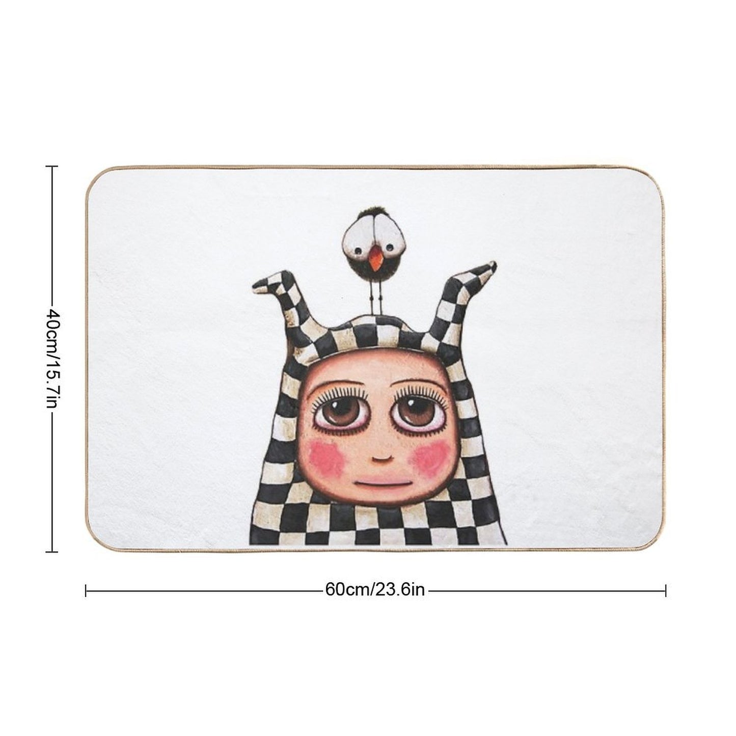 The Harlequin Girl And Crow Odorless Bath Mat