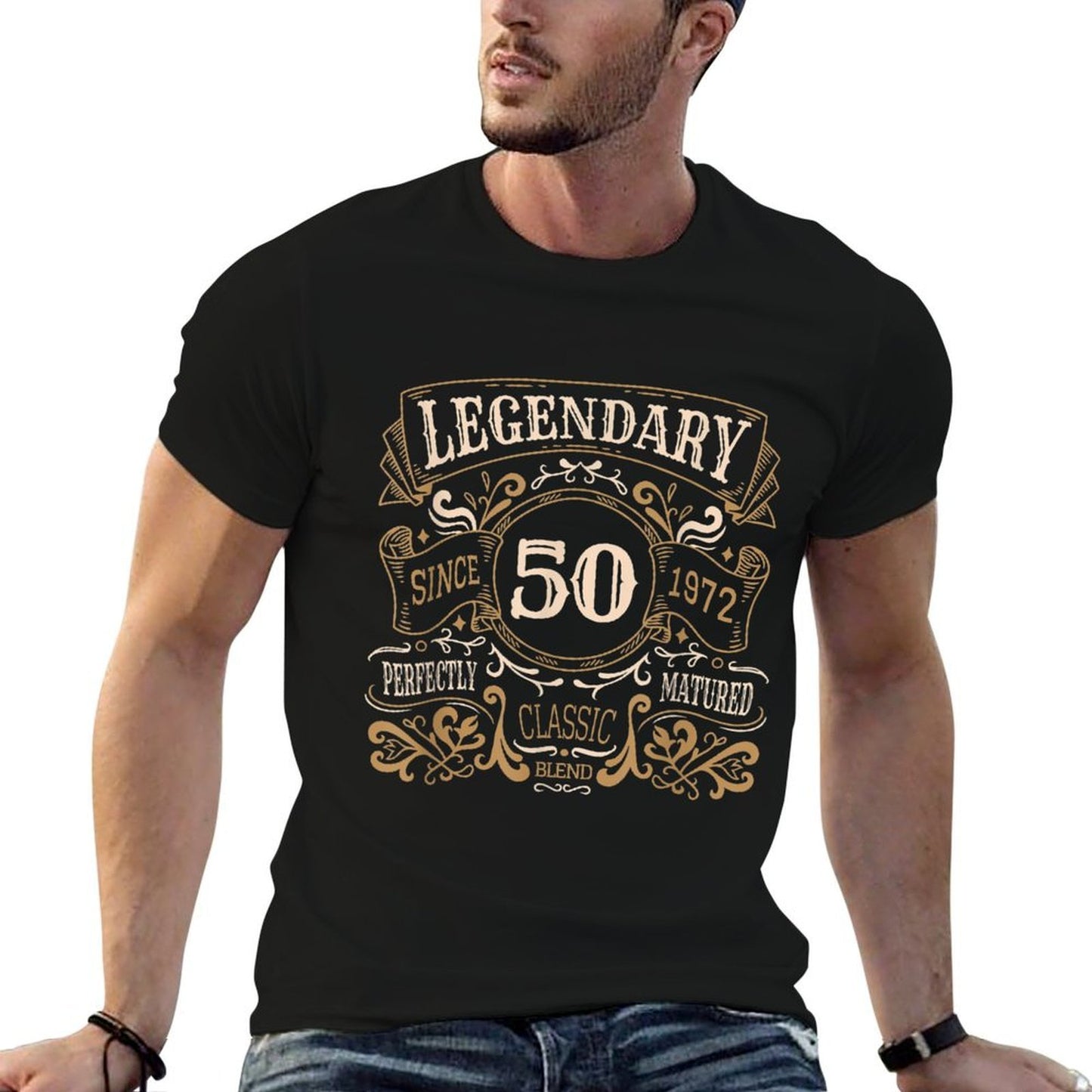 50 Years Old Legendary Since 1972 50th Birthday Vintage-inspired T-Shirt