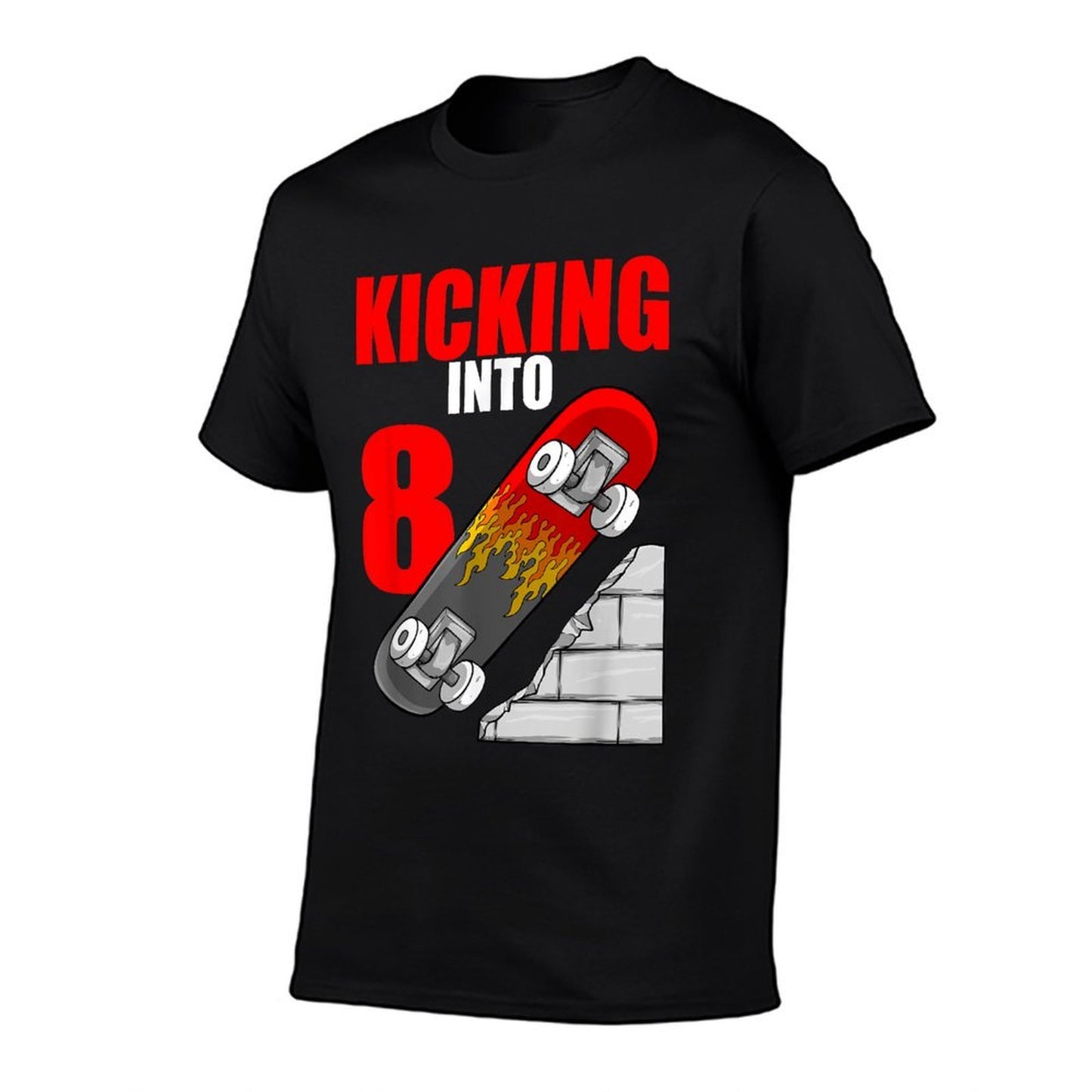 Skateboard Birthday For Boys 8th Birthday Skater Polyester Blend T-Shirt