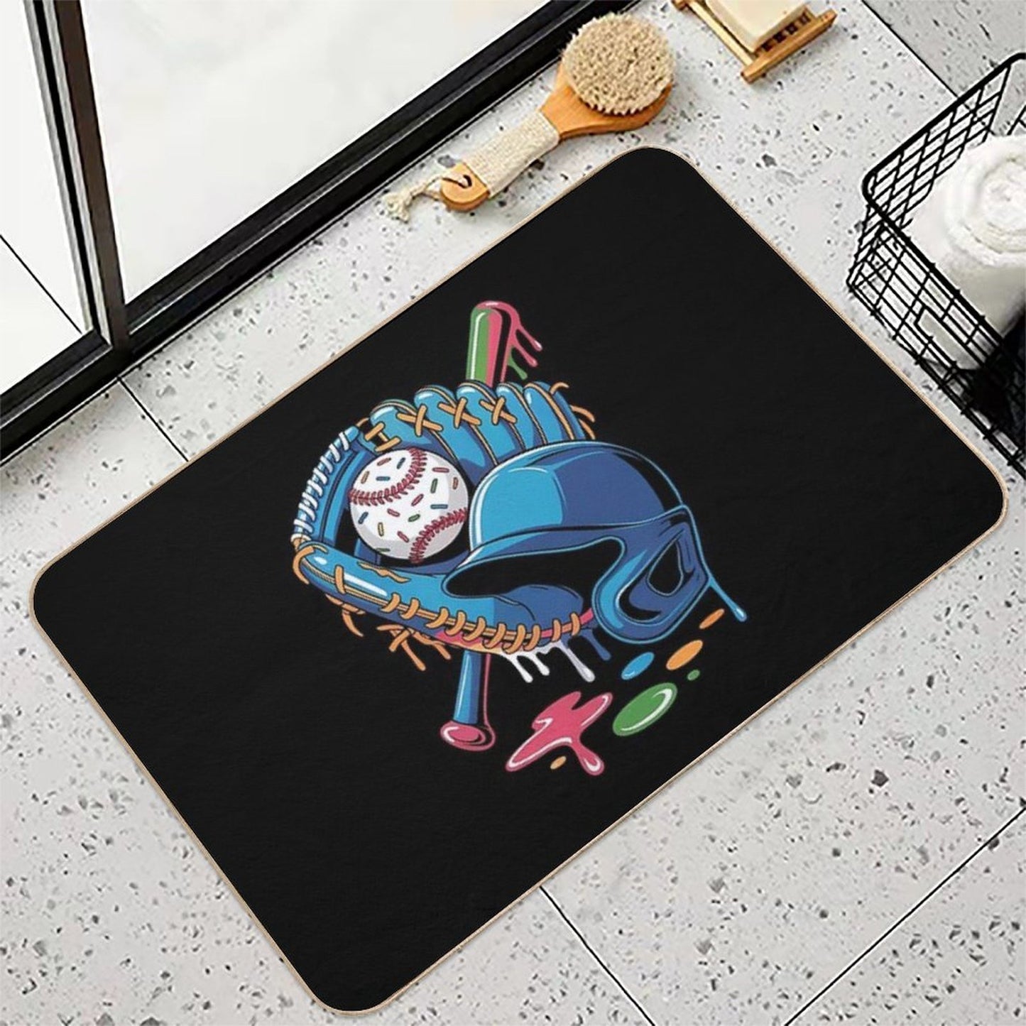 Ice Cream Drip Baseball Stuff Baseball Drip For Boys Long-Lasting Bath Mat