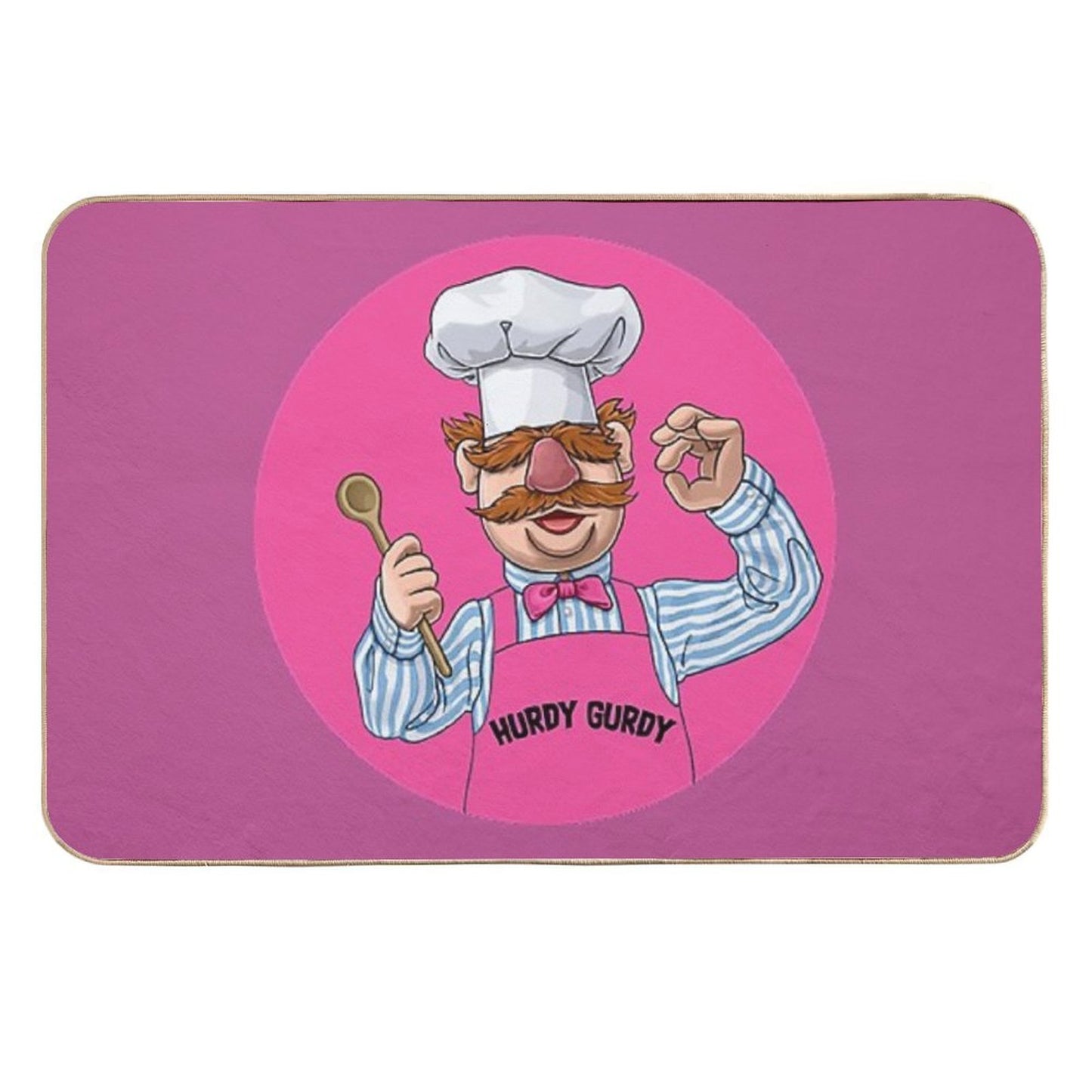 Hurdy Gurdy Bork Bork Microwave Chef - Bad Cook Gifts - Lazy Cooks - Funny Swedish Chef Absorbent Bath Mat