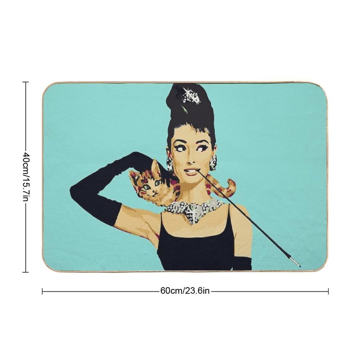 Breakfast at Tiffanys Audrey Hepburn Jewellery Colour Durable Bath Mat