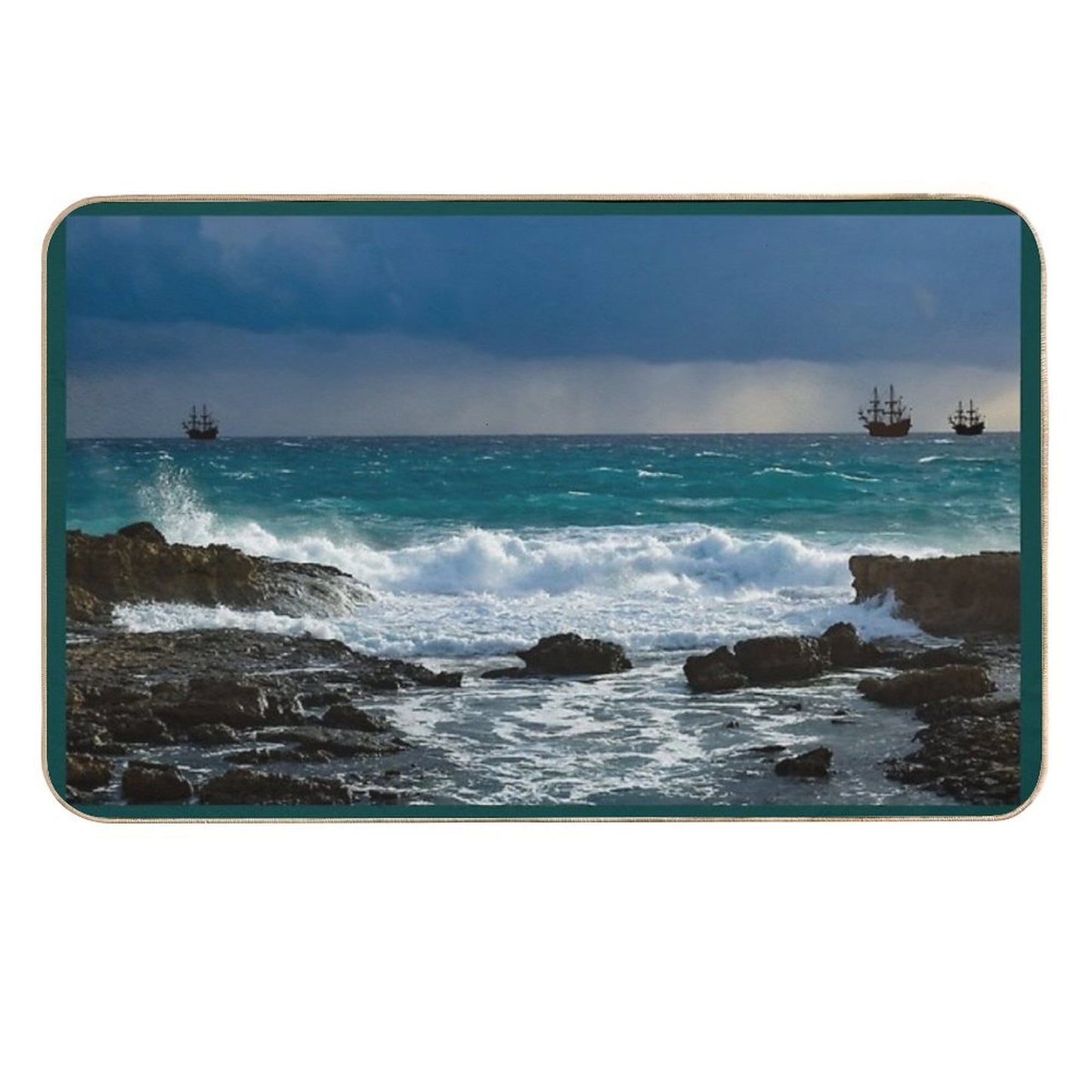 OCEAN WAVES Durable Bath Mat