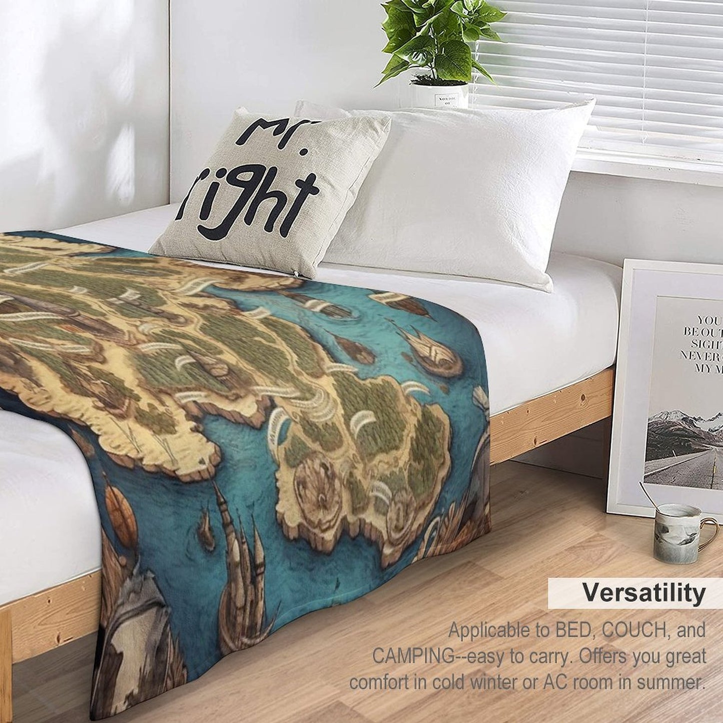 Dnd Fantasy Map Versatility Throw Blanket