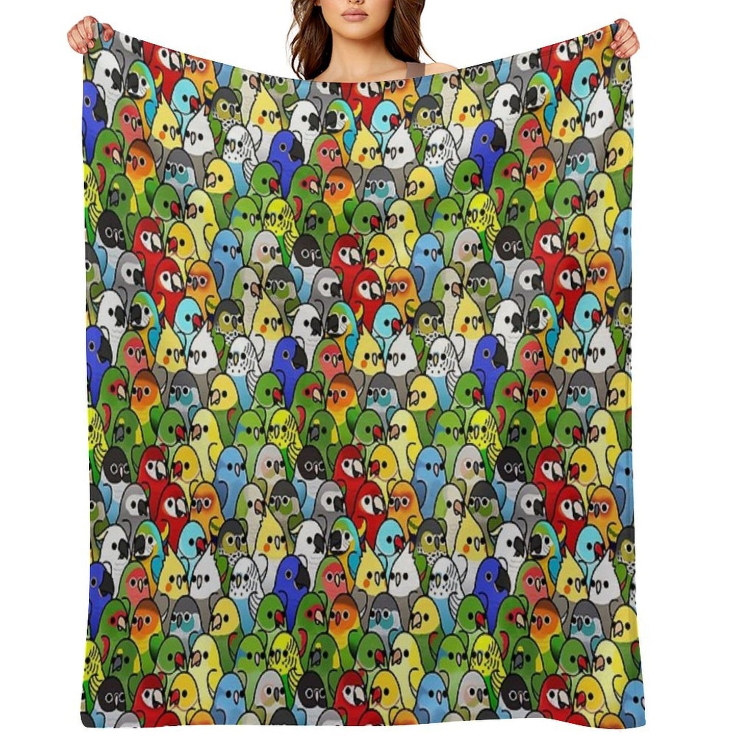 Too Many Birds! Bird Squad 1 Velvety-soft Throw Blanket