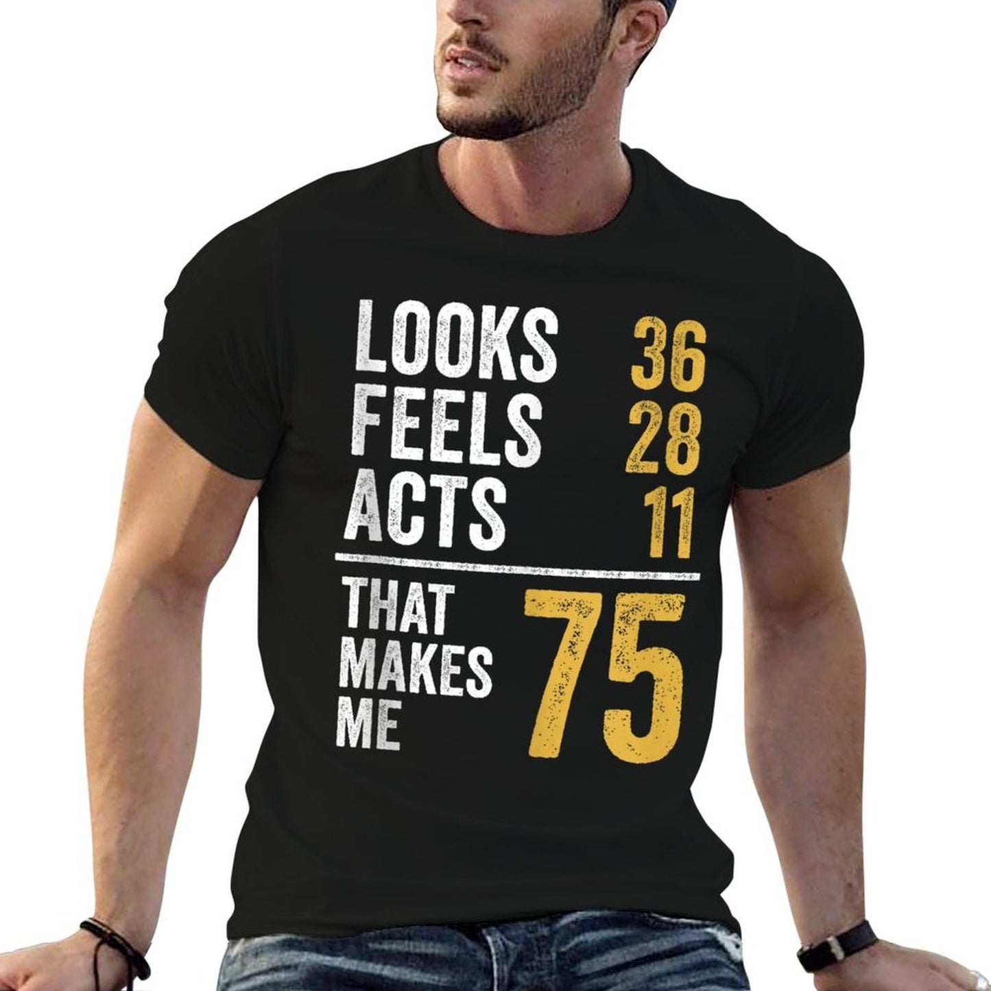 75 Year Old 75th Birthday Oversized Silhouette T-Shirt