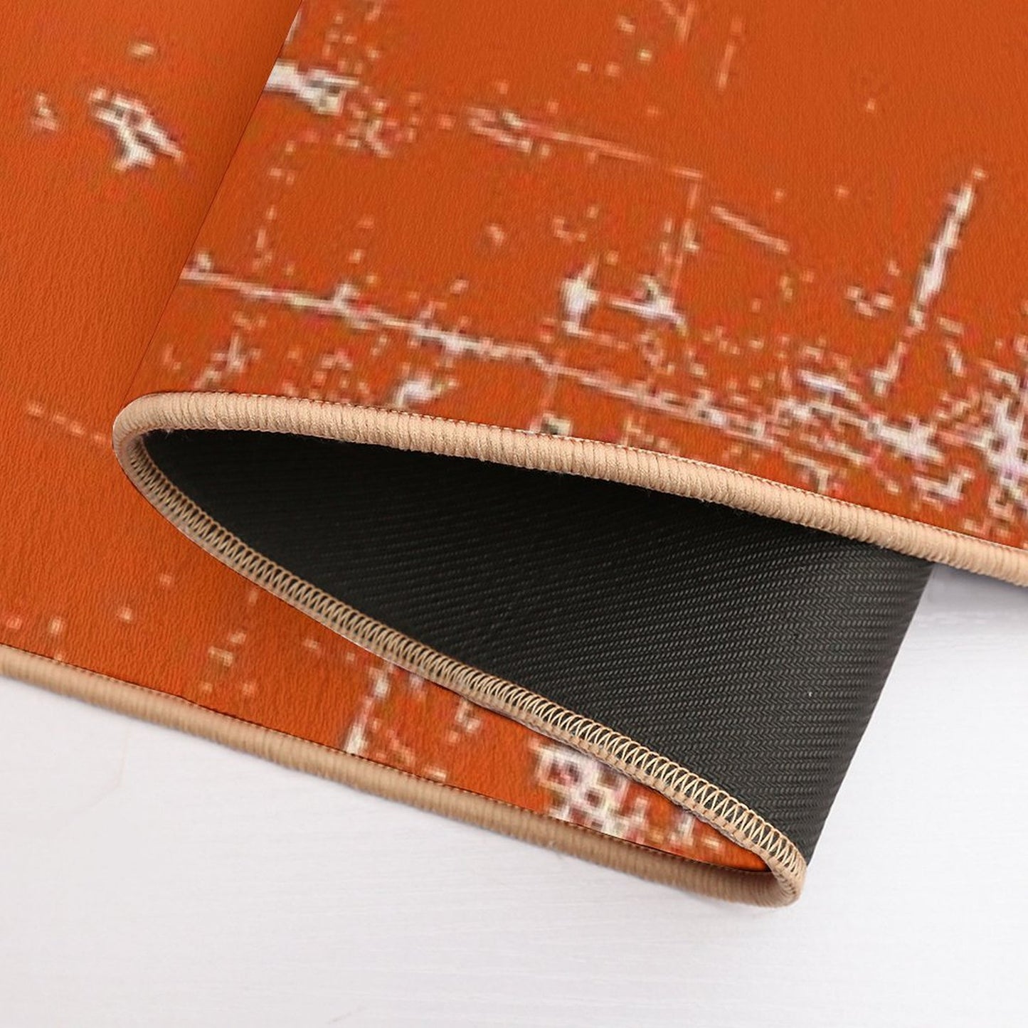 Burnt Orange Grunge Design Easy Maintenance Bath Mat