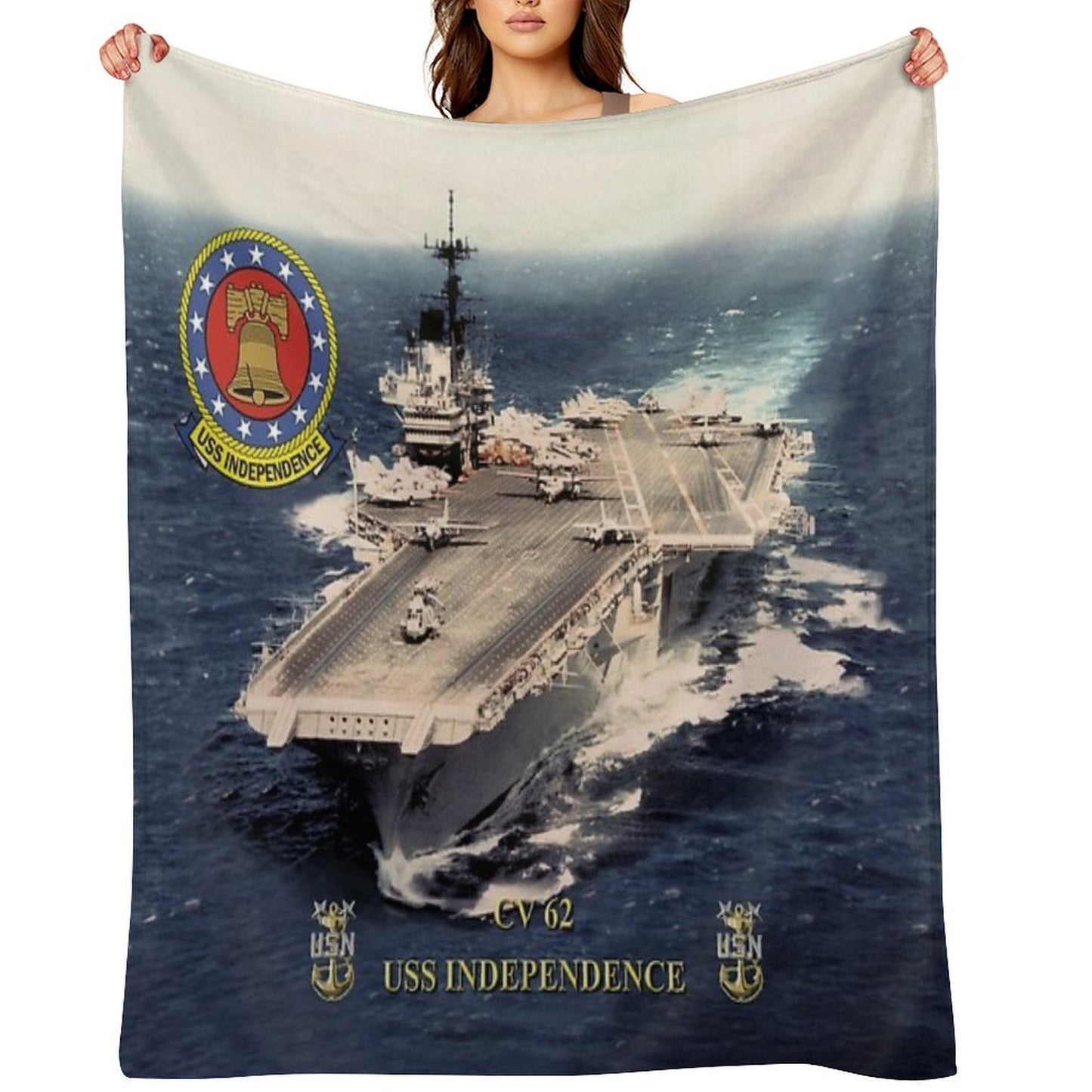 CV-62 USS Independence Sustainable Throw Blanket