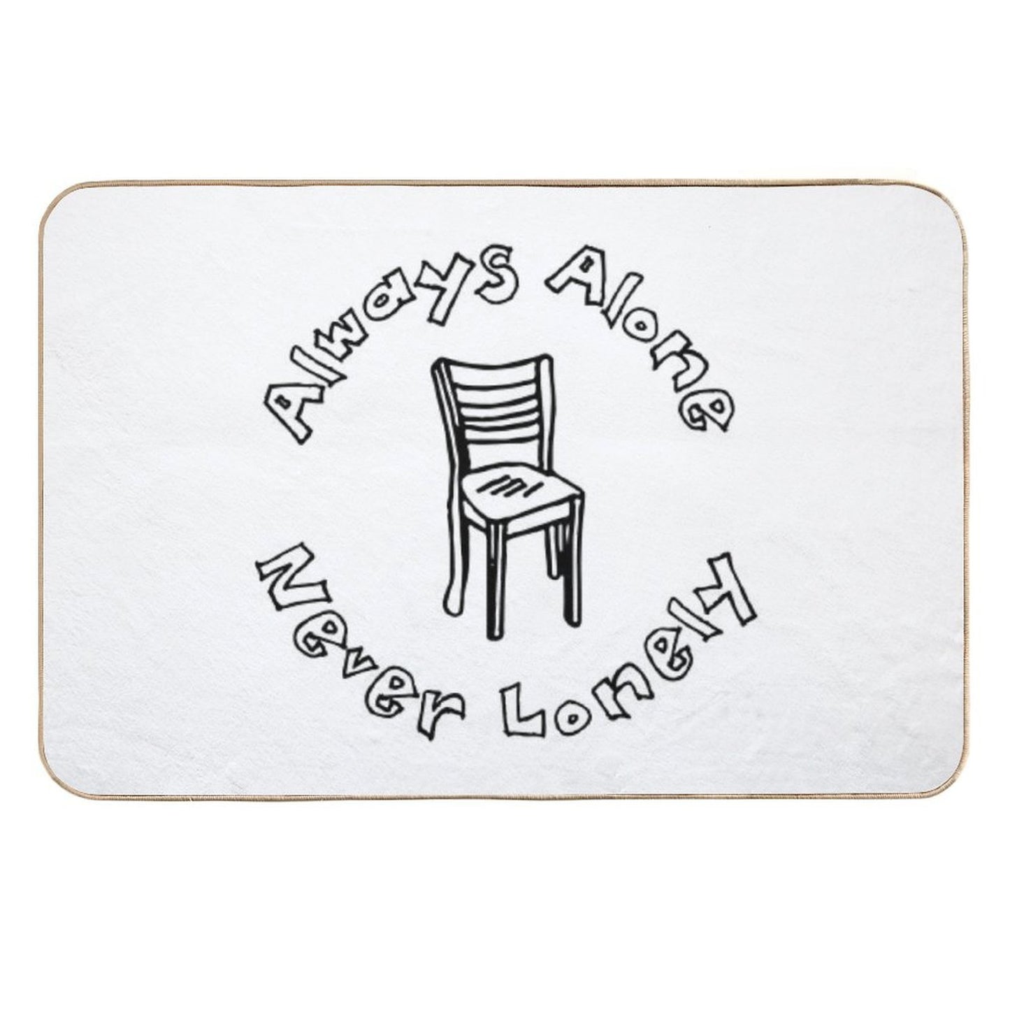 Scarfo 'Always Alone, Never Lonely' Logo Absorbent Bath Mat