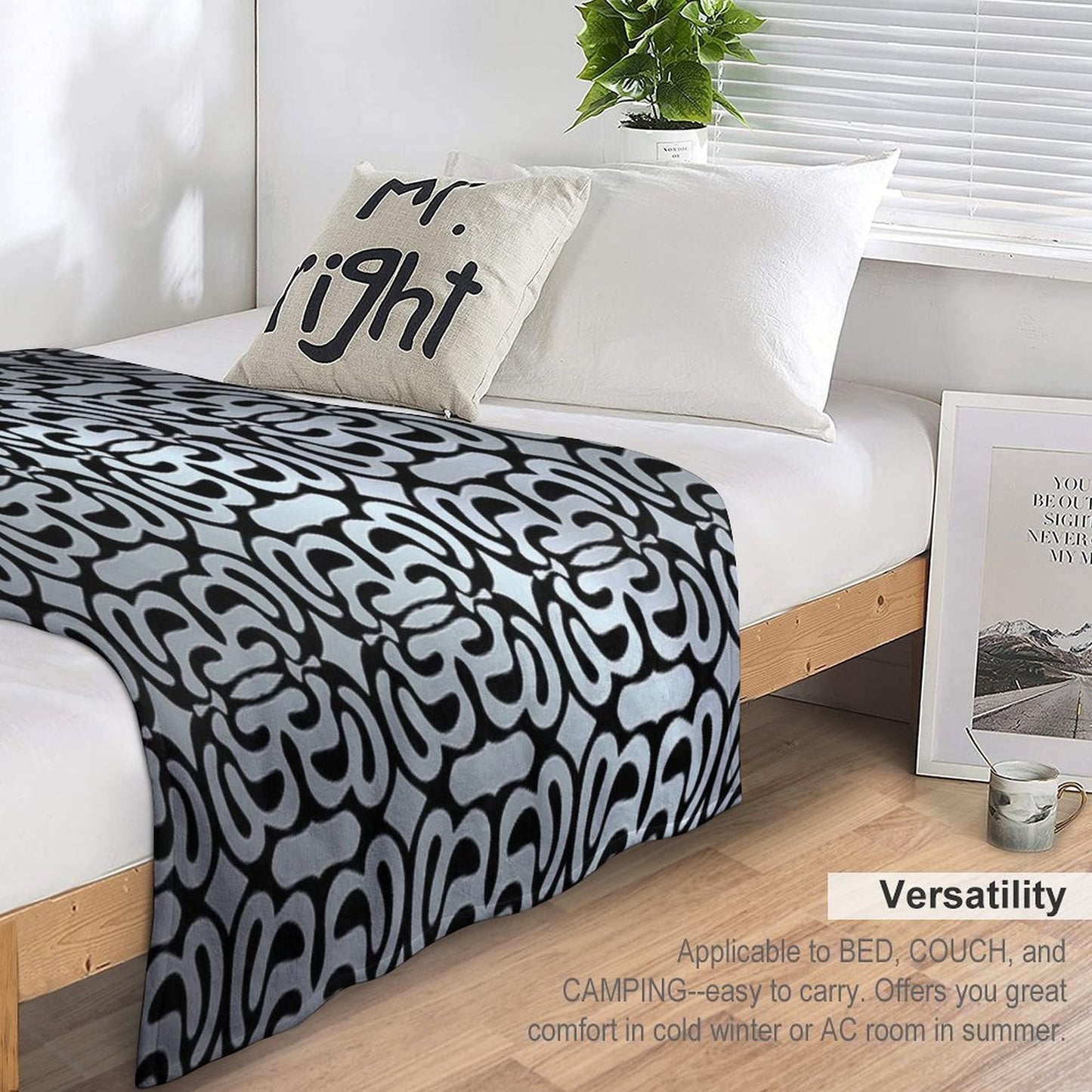 Abstract Travel-friendly Throw Blanket