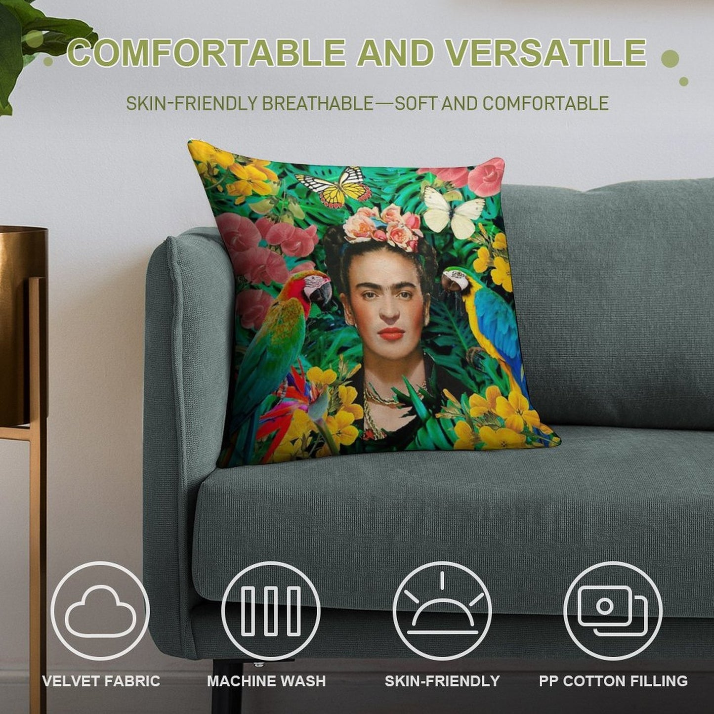 Frida Kahlo Into The Wild Soft Warmth Comfort Throw Pillow