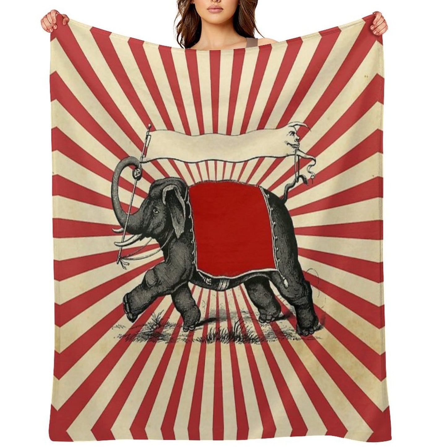 Circus Elephant Vintage Poster Pop Wall Street Art Quick-dry Throw Blanket