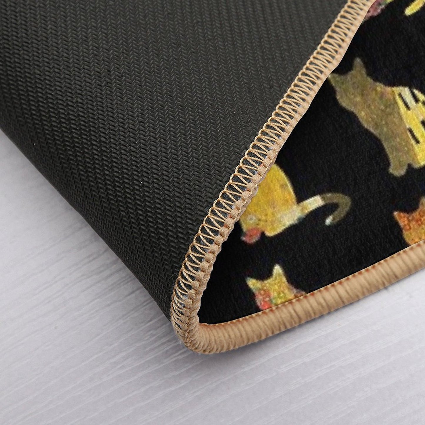 Klimt Cats in Gold And Black Dirt-Trapping Bath Mat