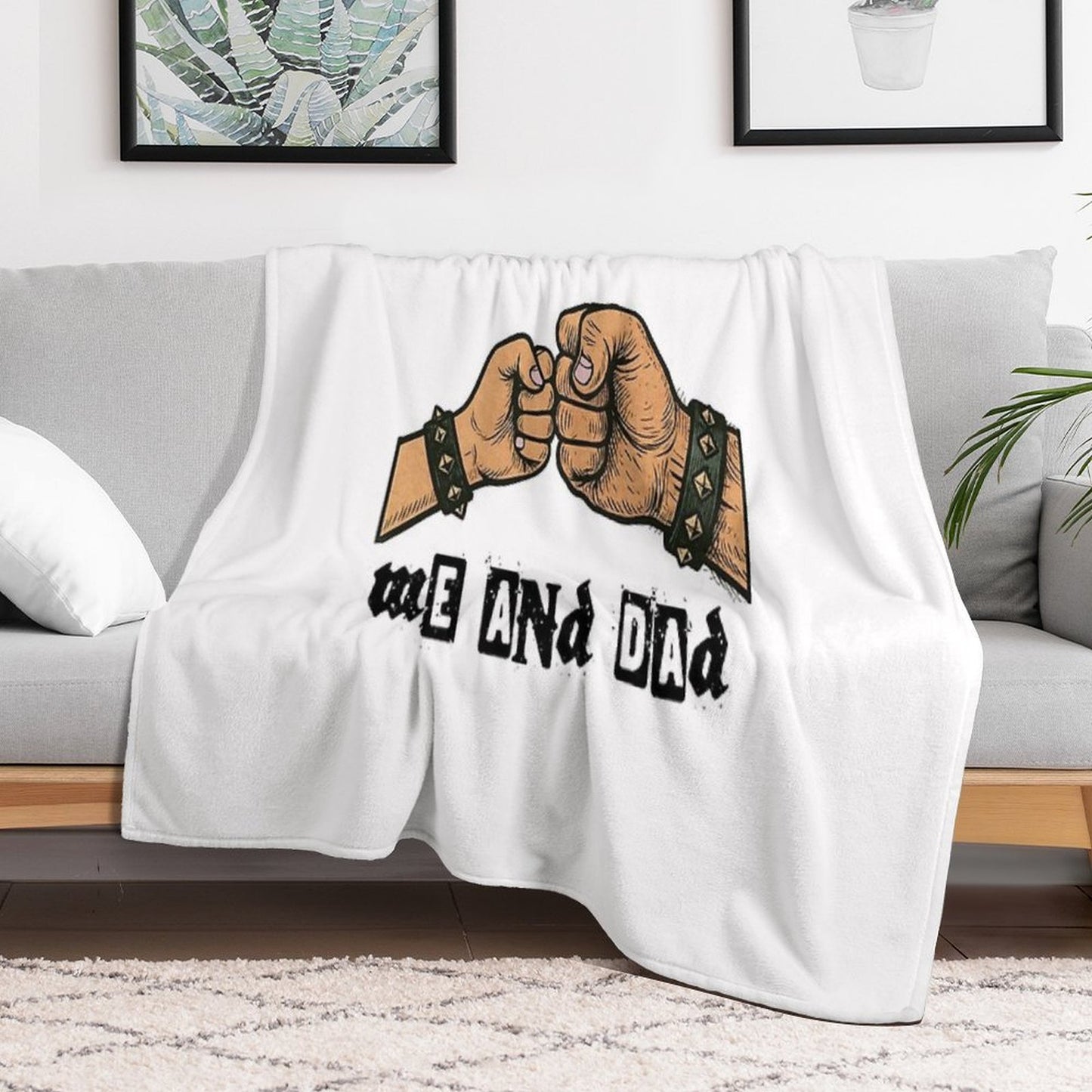Me And Dad - Fist Punch PunkMetal Buddies Comfort Throw Blanket