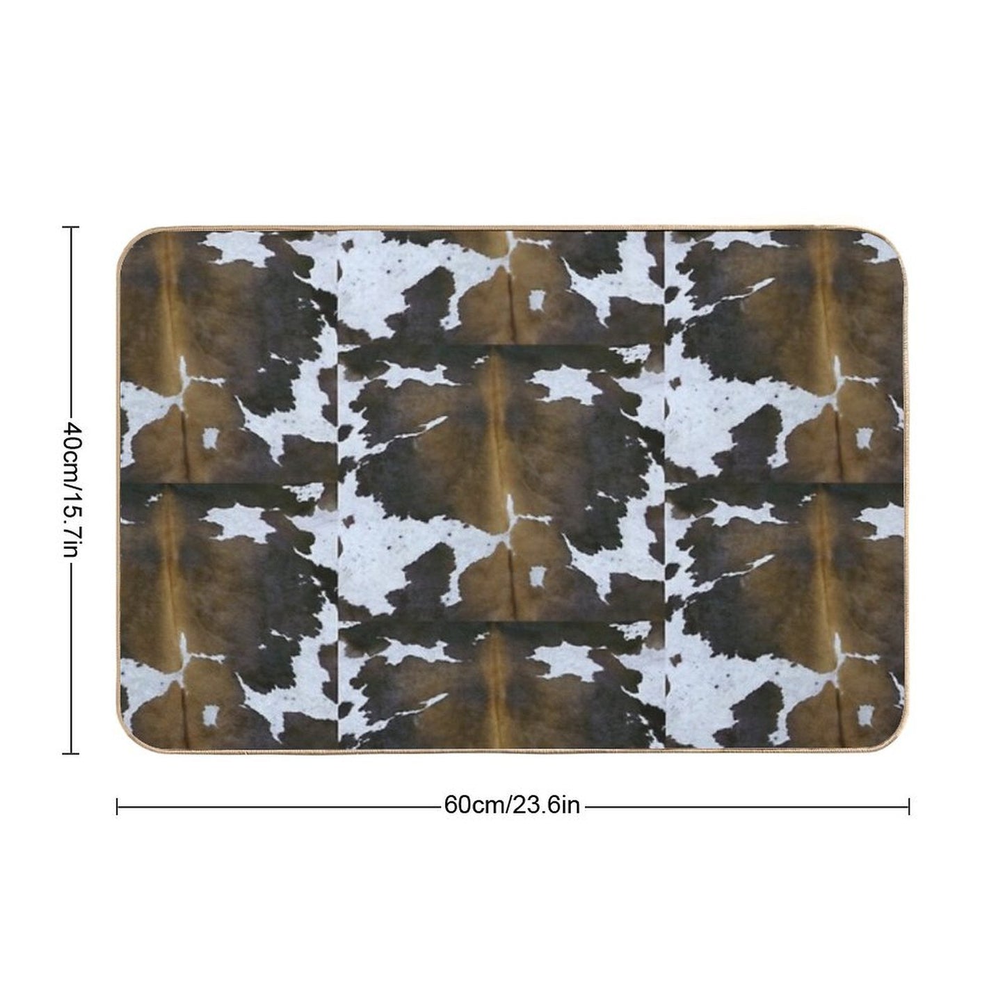 Brown Cowhide Absorbent Bath Mat
