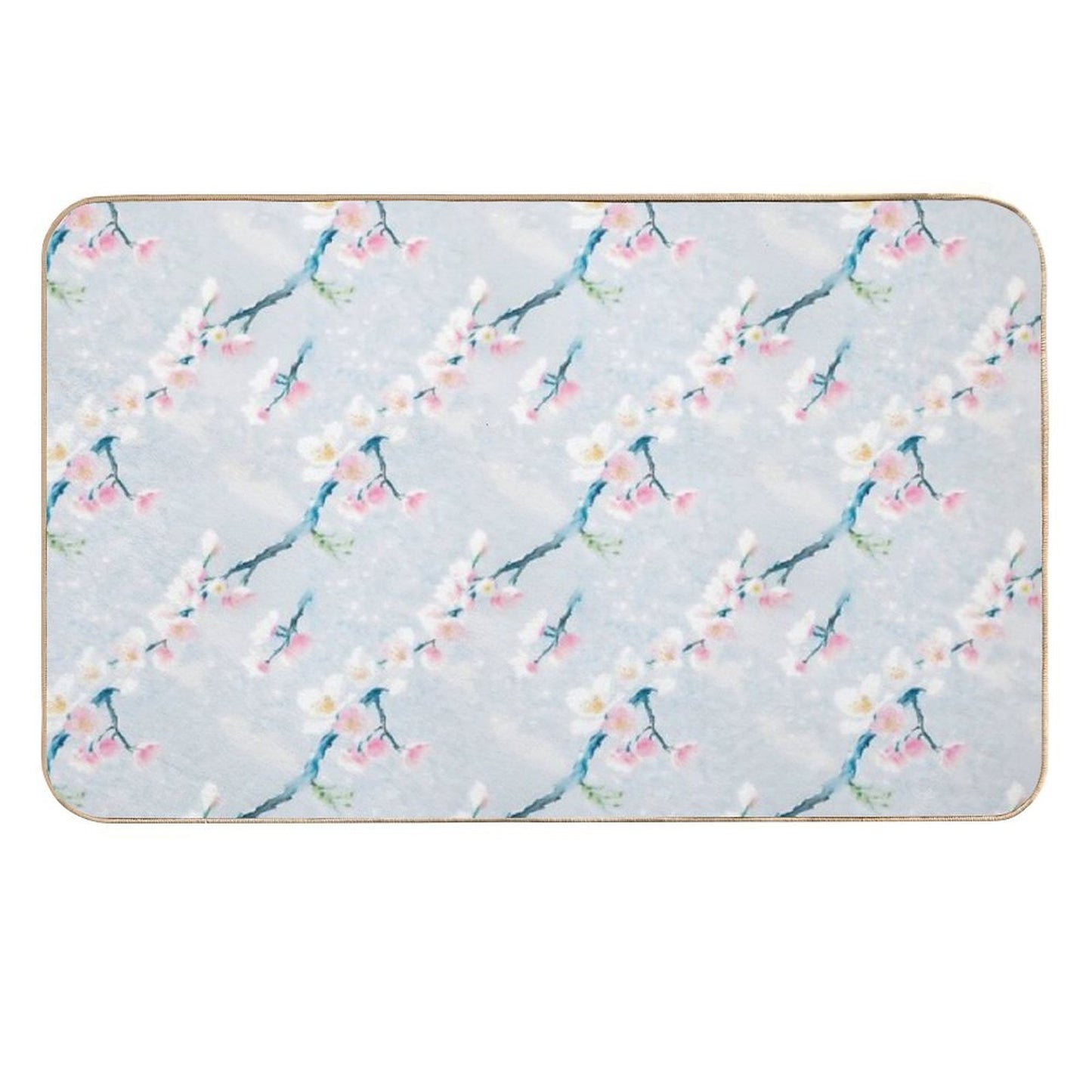 Sakura Blossom Pattern Floral Elegance Revealed Stain-Proof Bath Mat