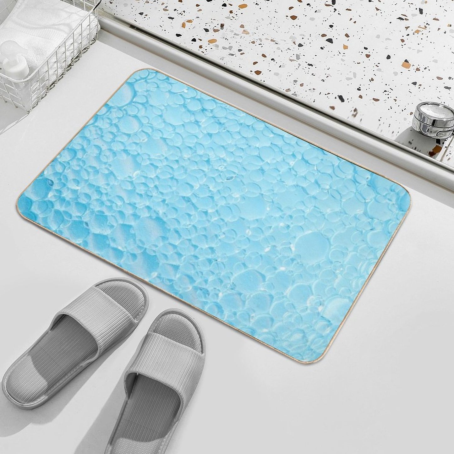 Blue Bubble Symphony High-Traffic Bath Mat