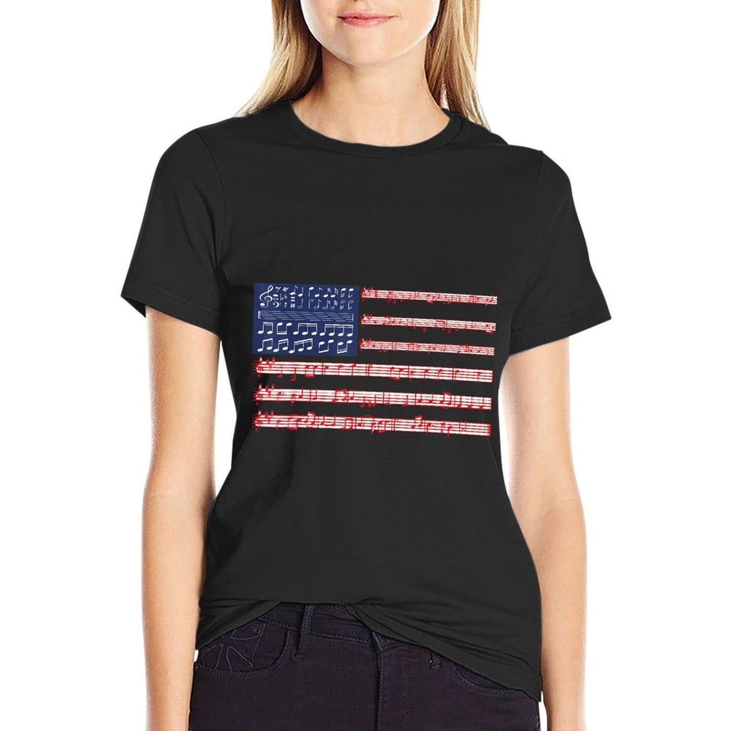 4th Of July National Anthem Music Note USA Kids Adults Breathable T-Shirt
