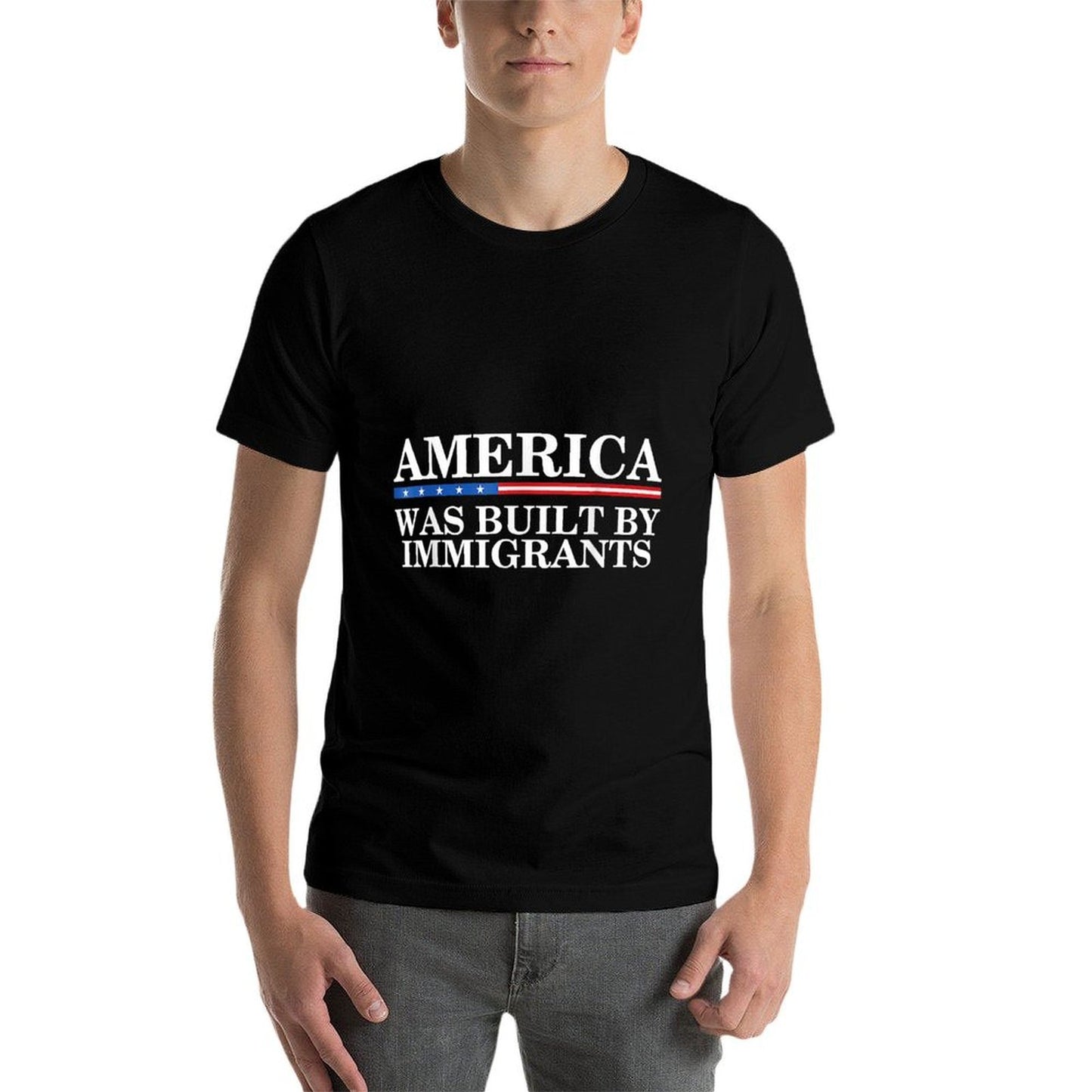 America Was Built by Immigrants Support Refugee Rights Moisture-wicking T-Shirt