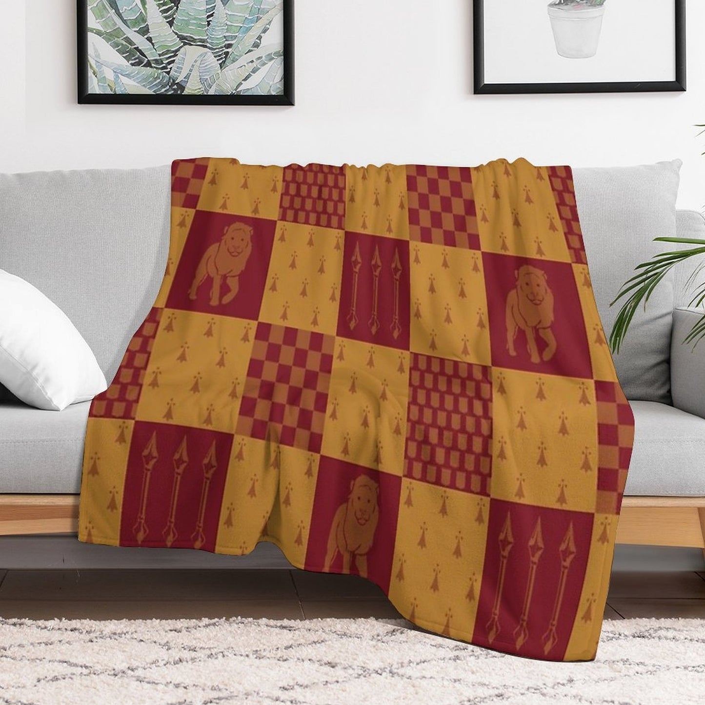 Lion House Pattern Compact Throw Blanket