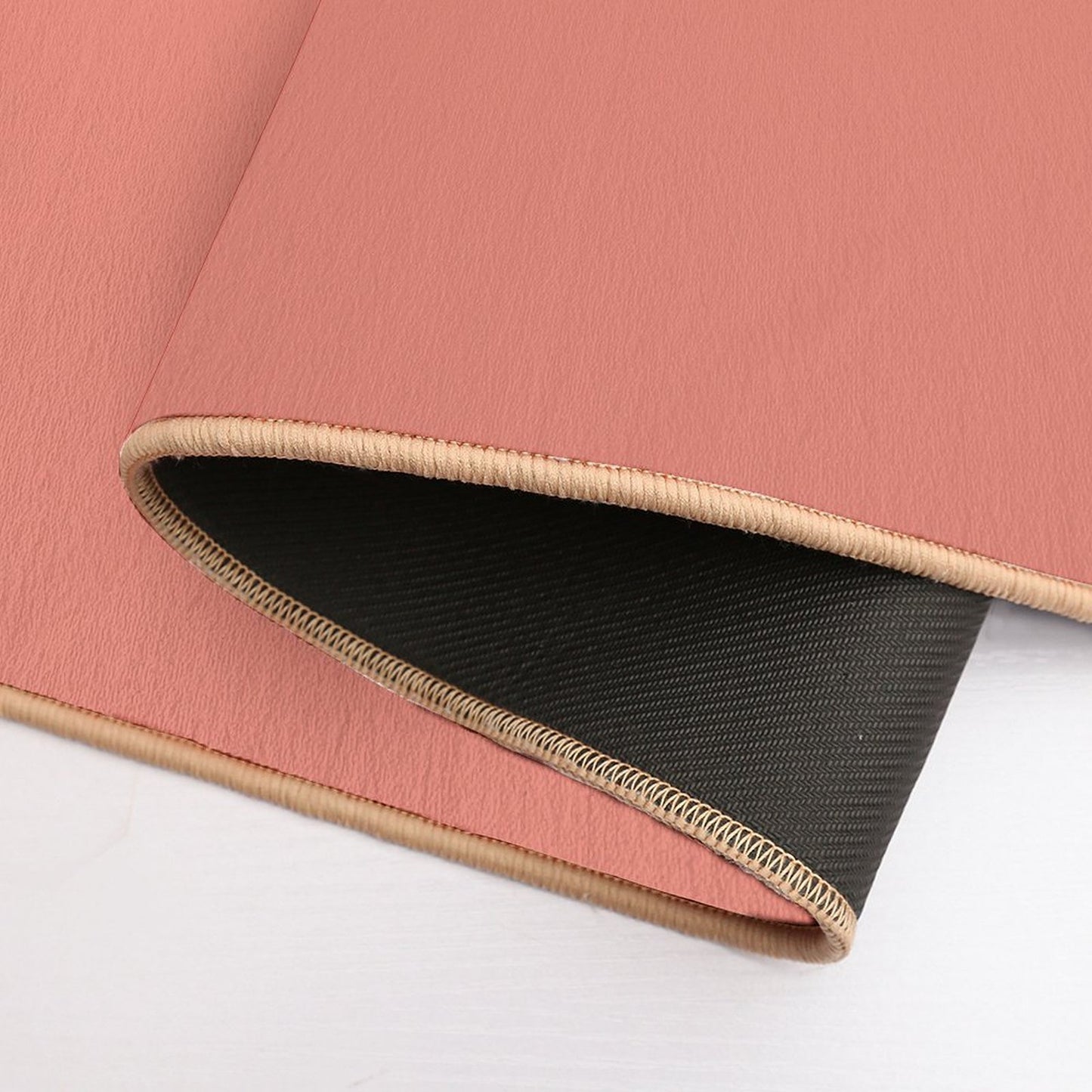 Peachy Clean - Peach And White Non-Slip Bath Mat