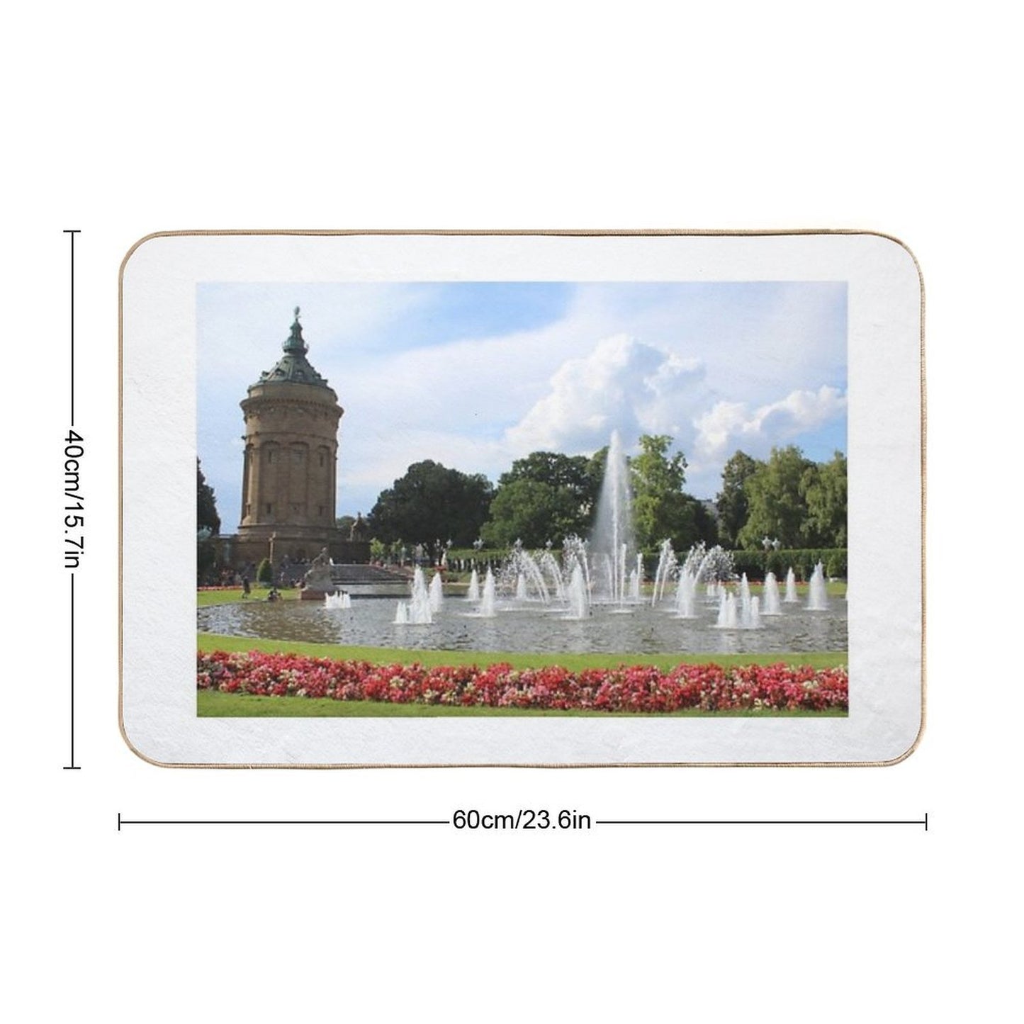 Mannheim Water Tower in Summer Slip-Resistant Bath Mat