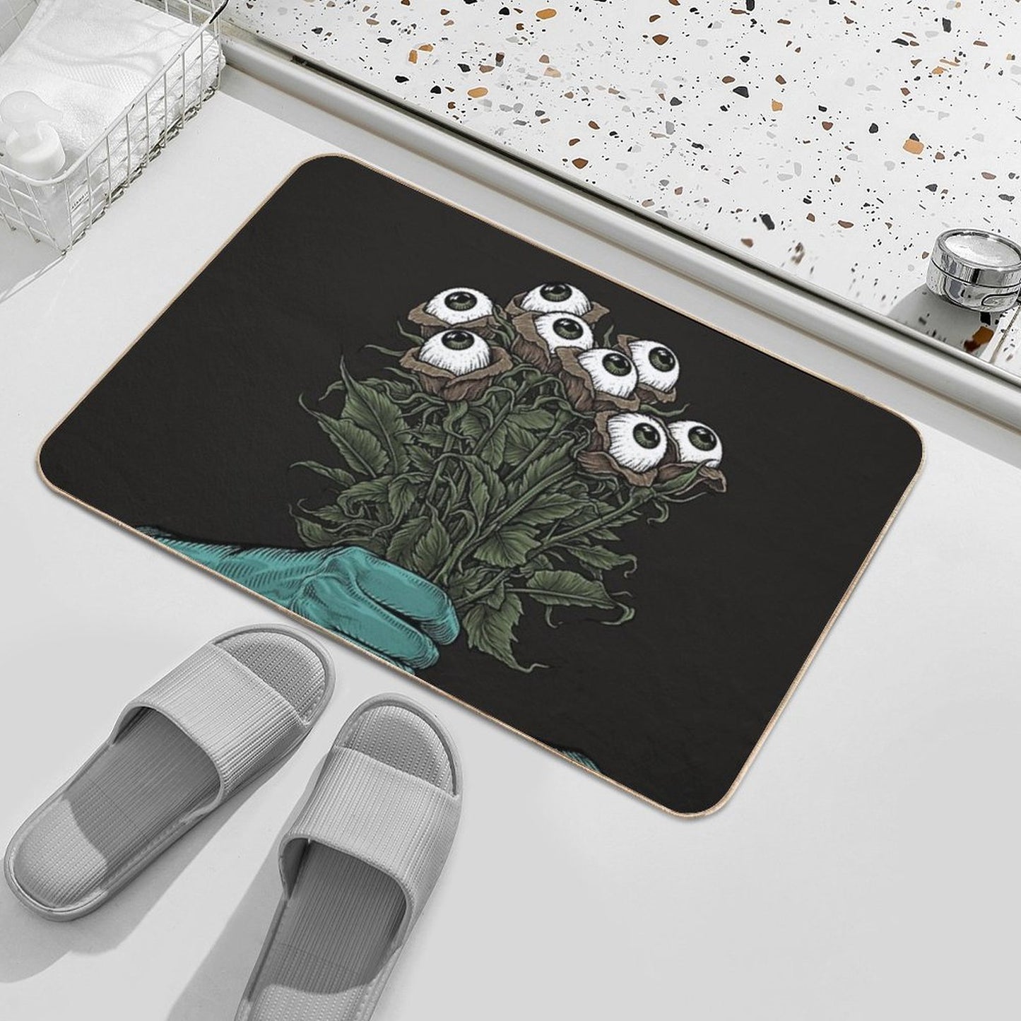 Monster Bouquet Slip-Resistant Bath Mat