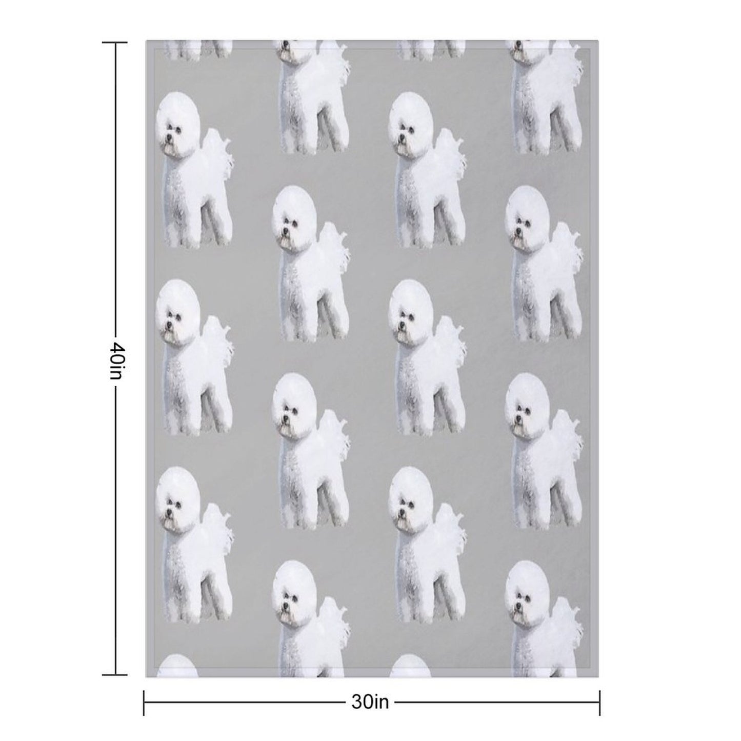Bichon Frise Standing Beauty Travel-friendly Throw Blanket