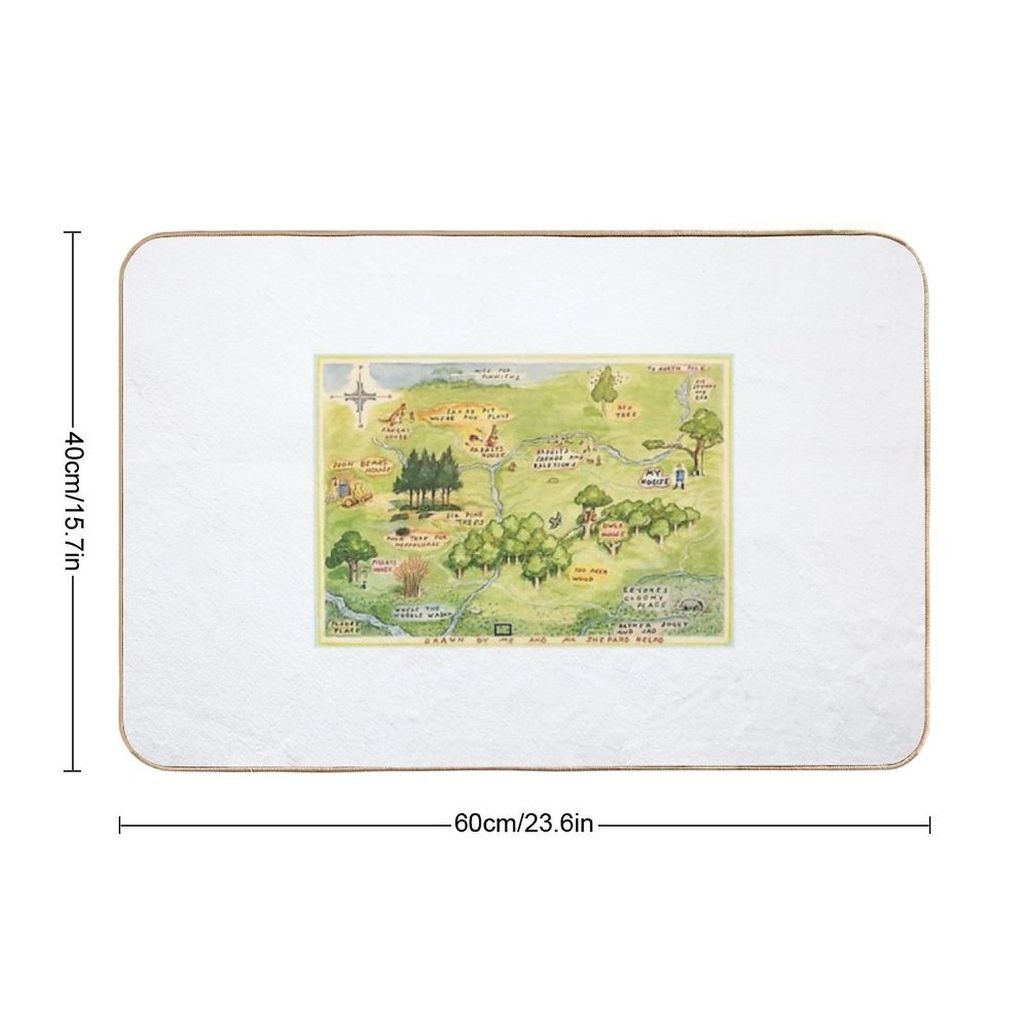 Hundred Acre Woods Map Rapid-Drying Bath Mat