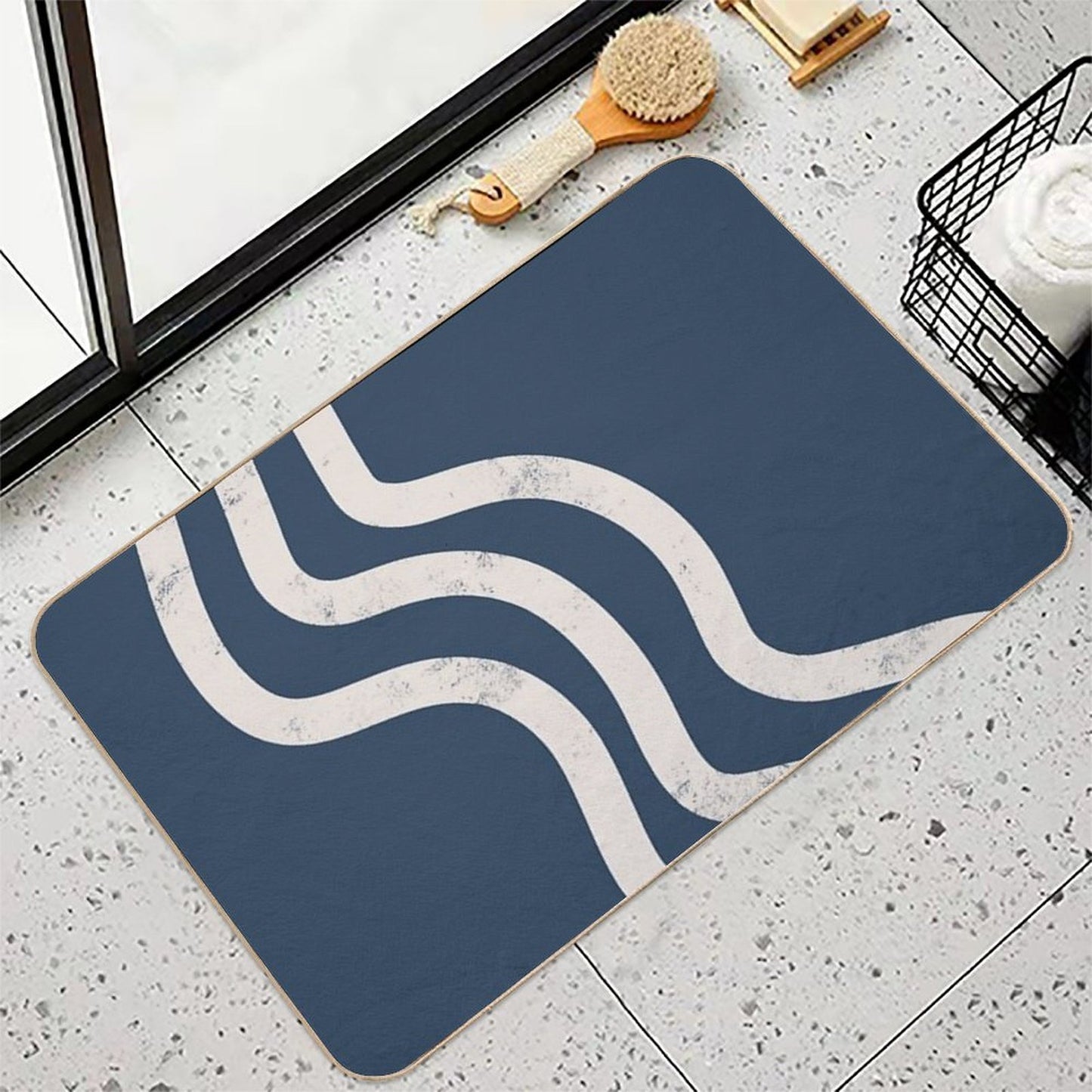 Abstract Minimal 130 Anti-Trip Bath Mat