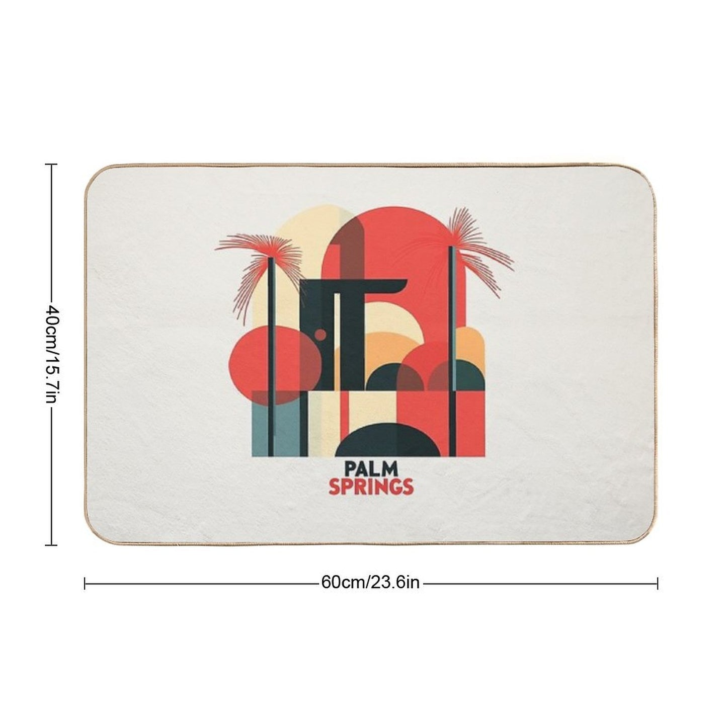 Palm Springs Mid-Century Modern Abstract Design Long-Lasting Bath Mat