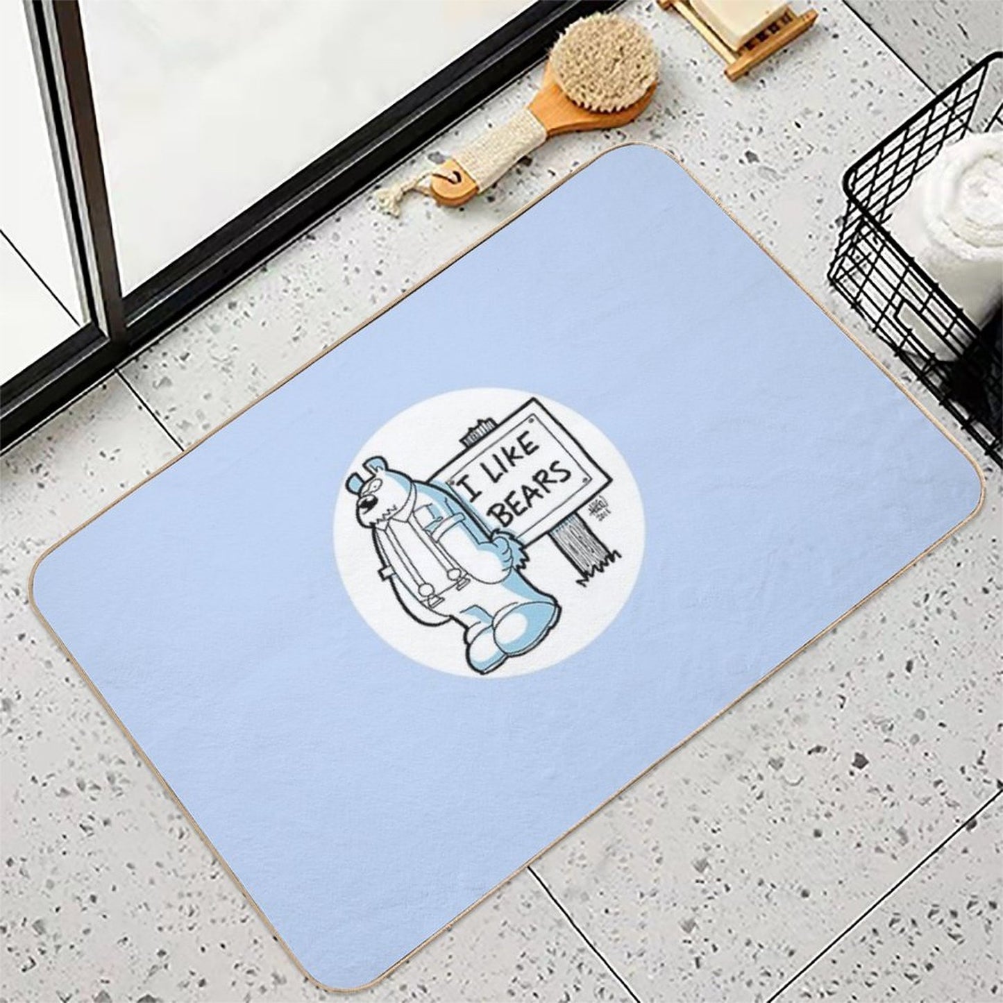 I Like Bears - White Dirt-Trapping Bath Mat