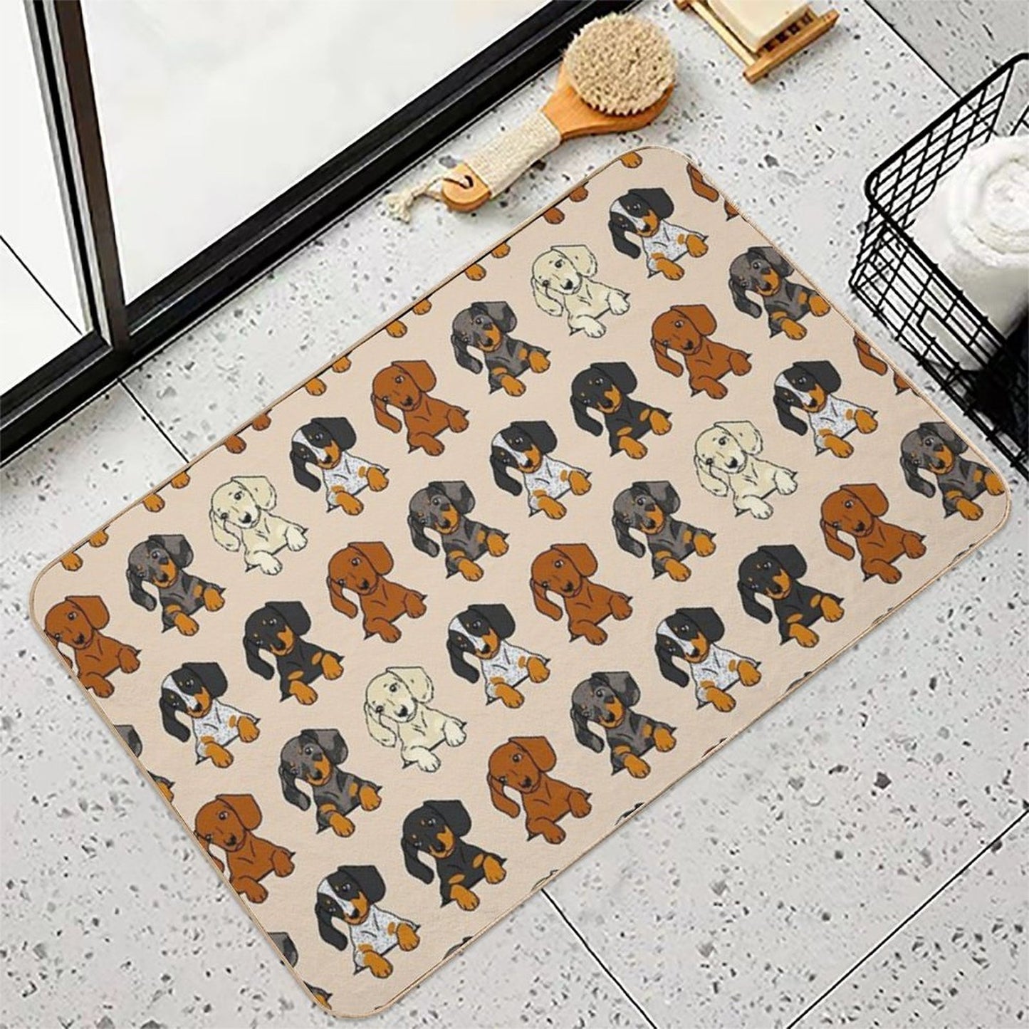 All Breeds Dachshund Cream Sticker Pack Toxin-Free Bath Mat