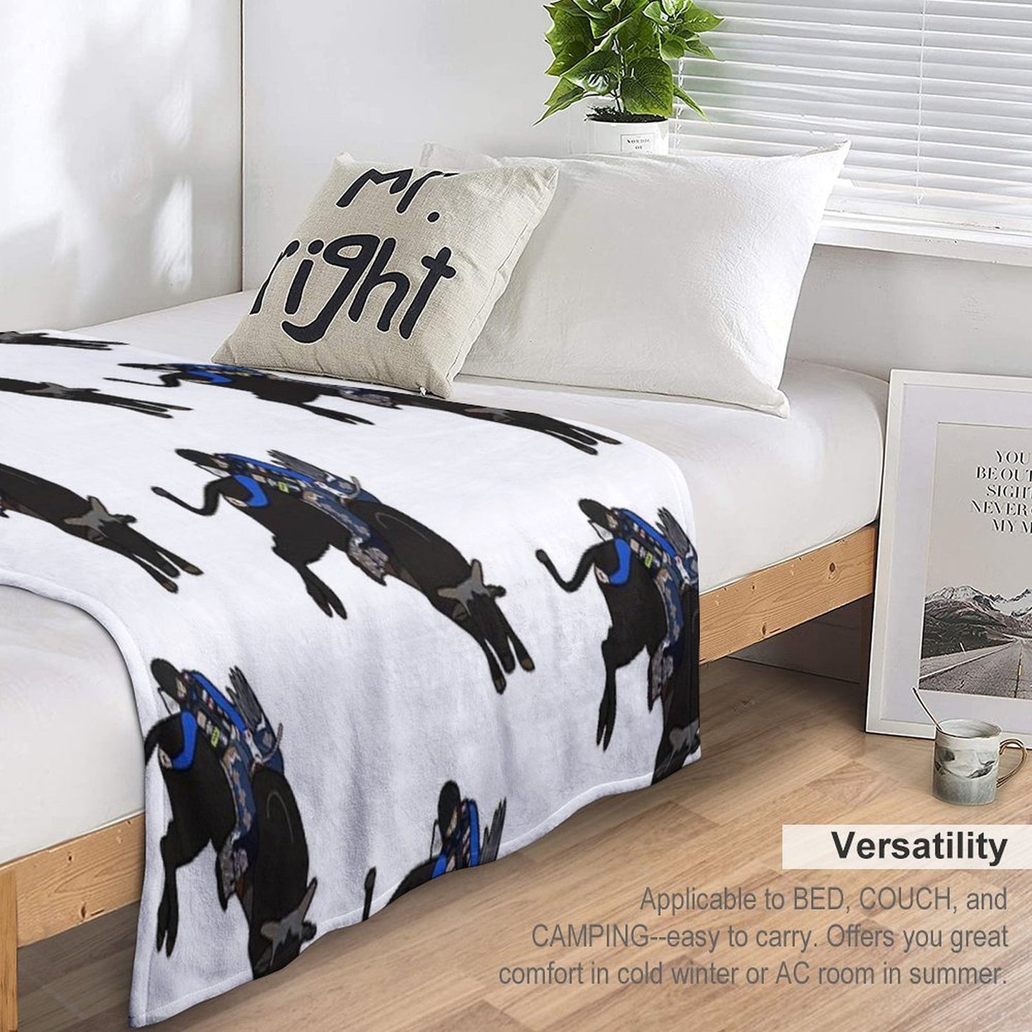 Bull Rider Stetson Wright Easy Care Throw Blanket