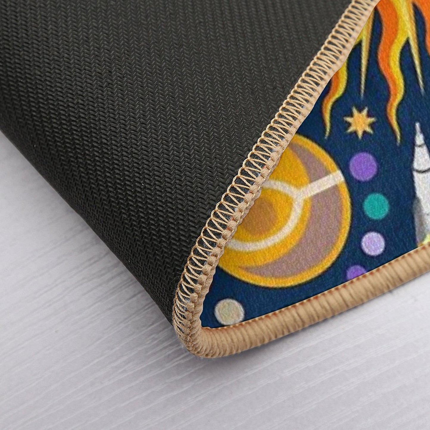 Solar System Smiling Sun Universe Easy Maintenance Bath Mat