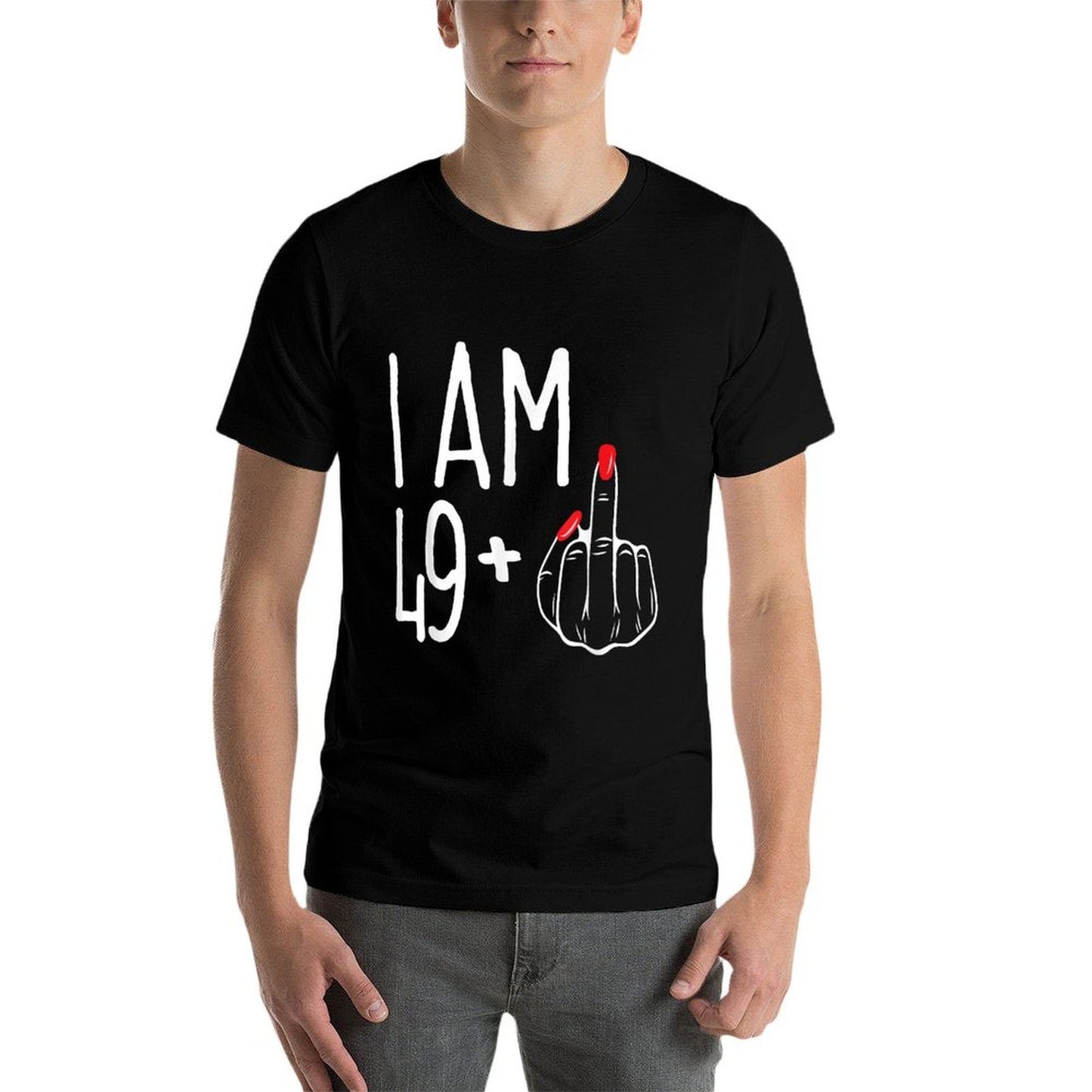 I Am 49 Plus 1 Middle Finger Funny 50th Women's Birthday Relaxed-fit T-Shirt