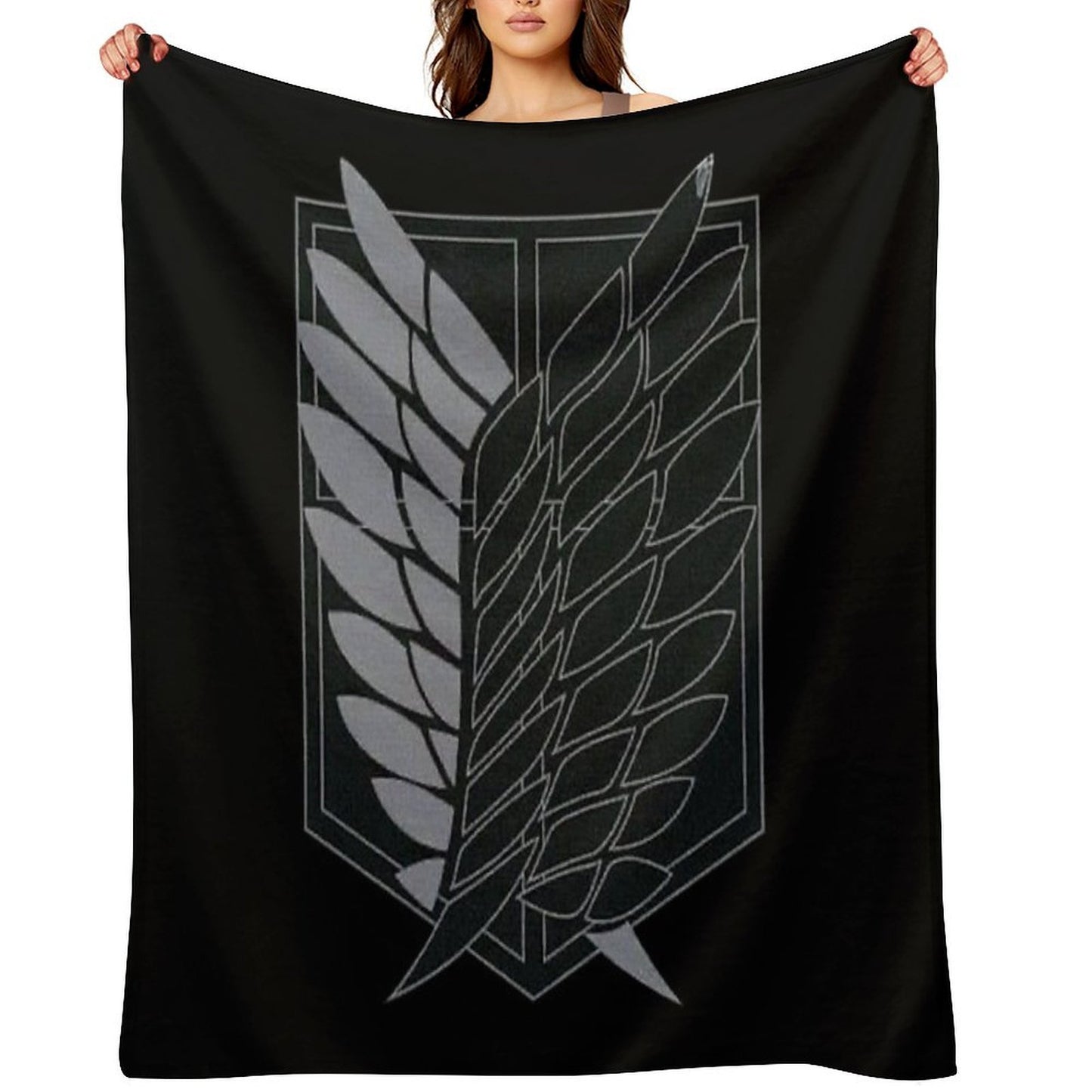 Exploration Battalion - SNK - B&W Compact Throw Blanket