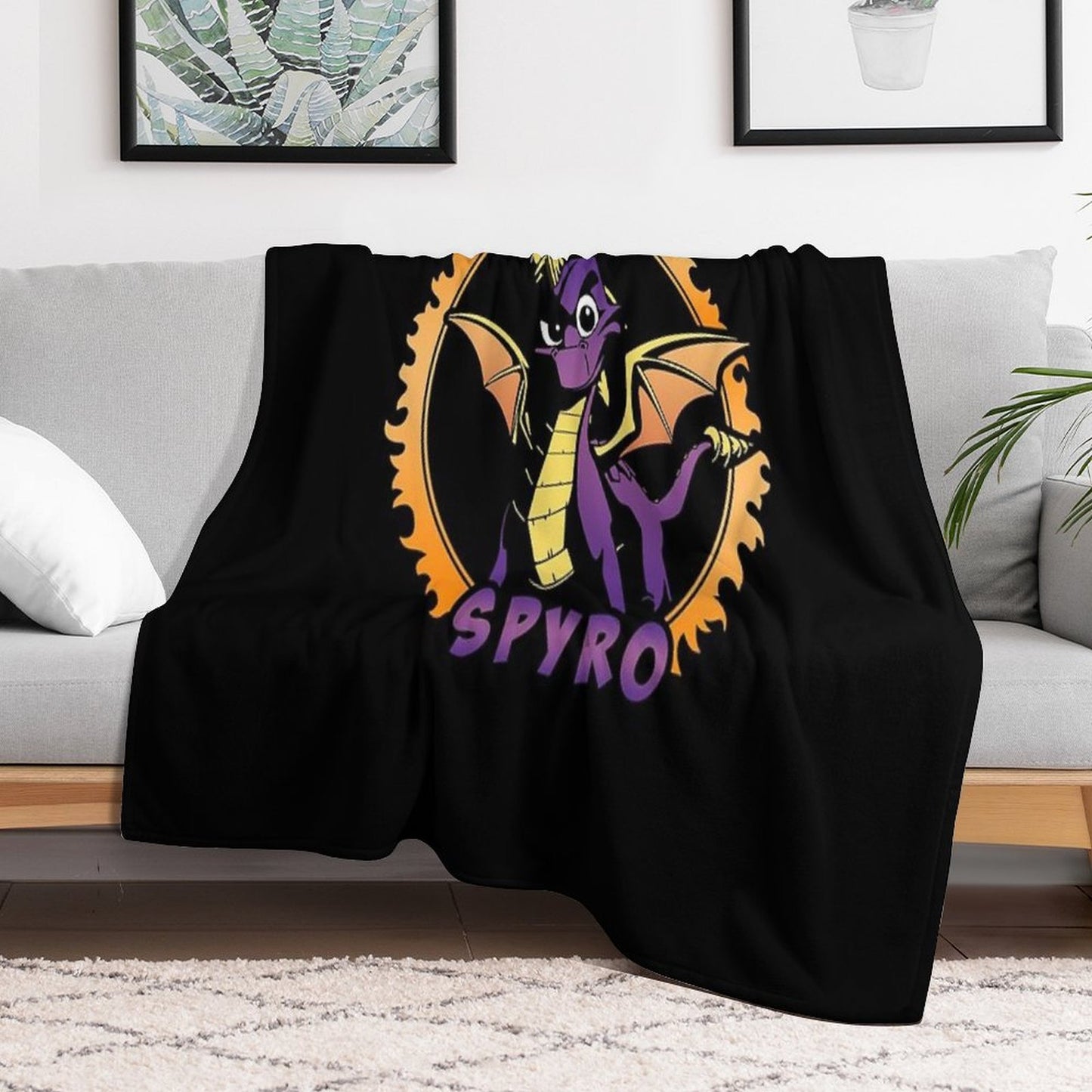 Dragon Animal Fire Poster Vintage Lightweight Throw Blanket