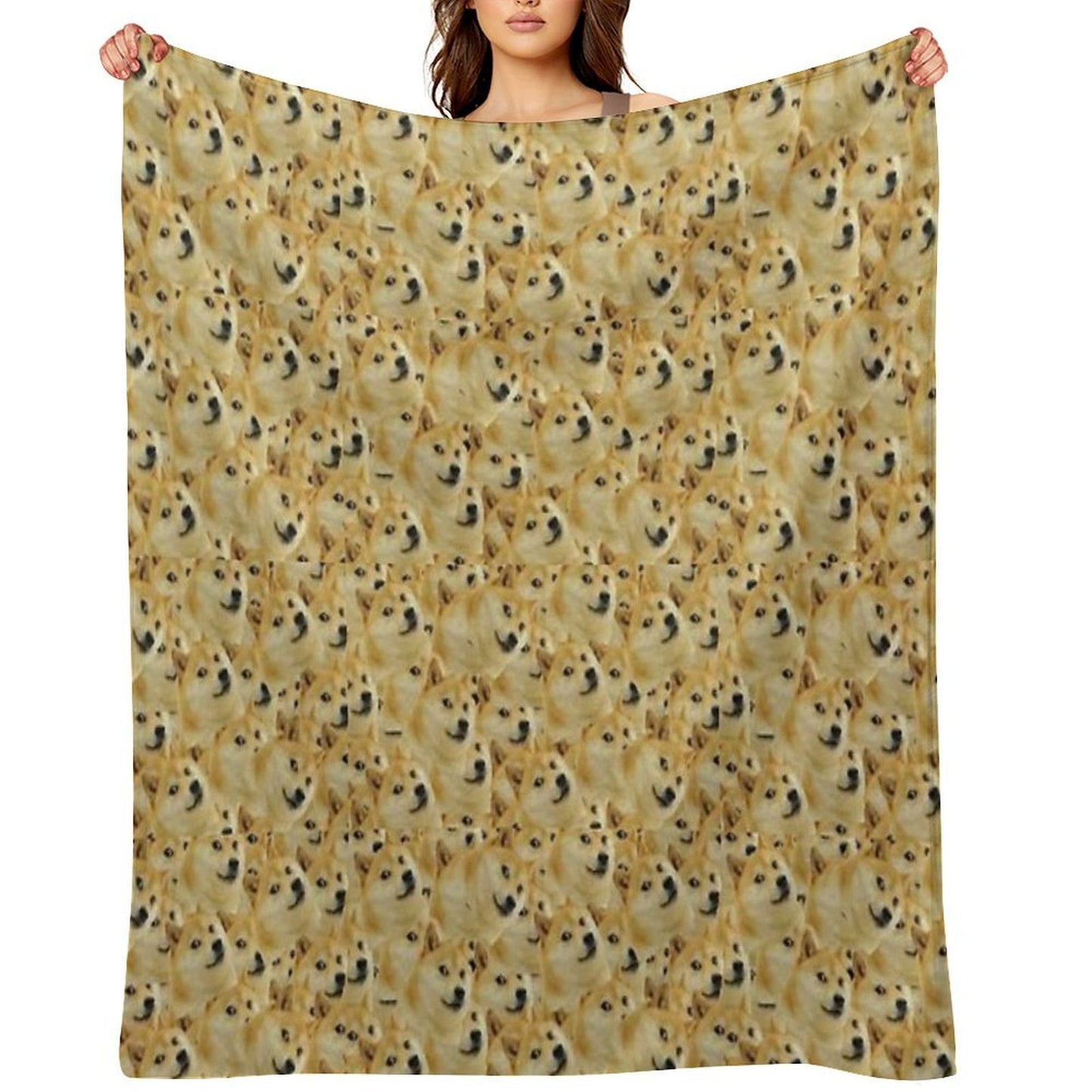 Doge Meme Machine-washable Throw Blanket