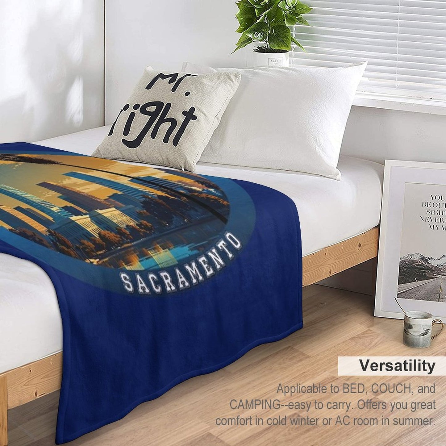 Sacramento California Travel Plush Throw Blanket