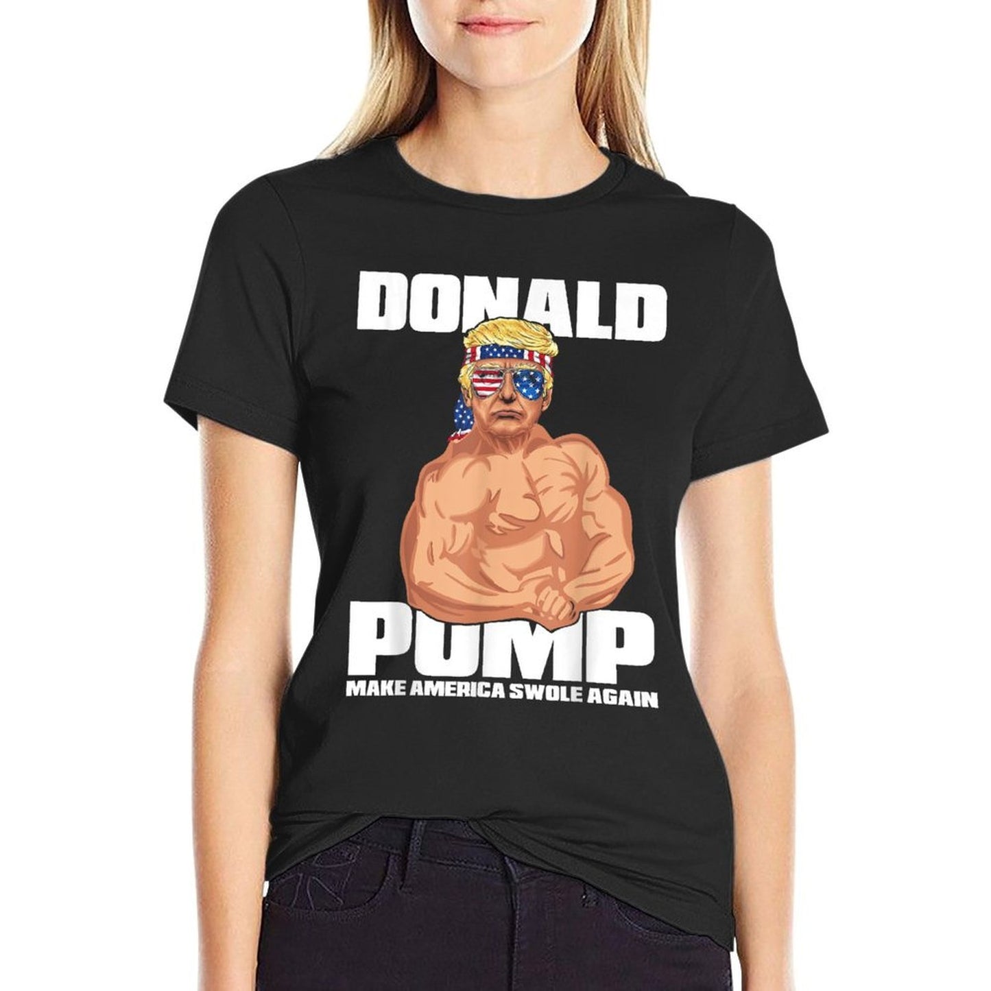Patriotic Trump Funny July 4th Donald Pump Polyester Blend T-Shirt