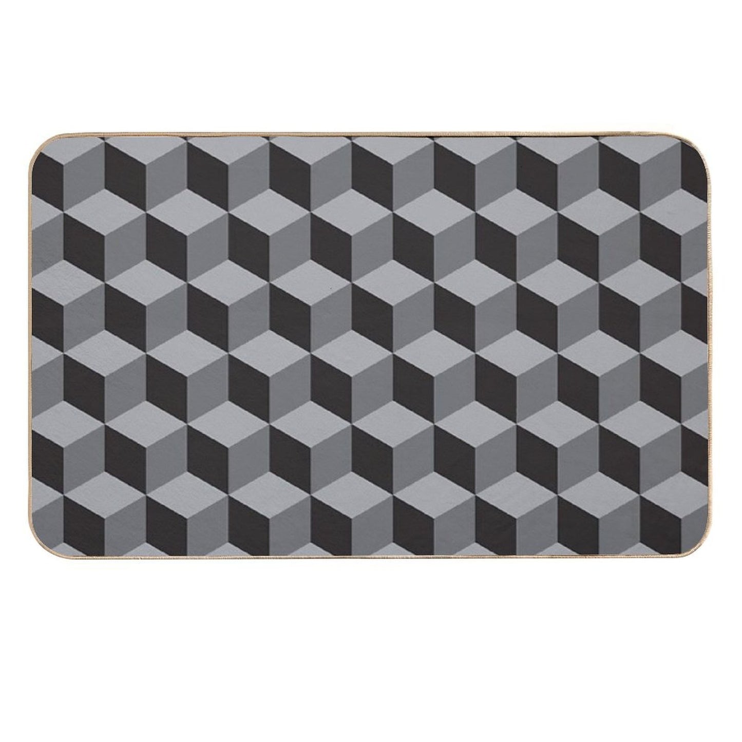 Geometric B.w_05.cubes Multi-Purpose Bath Mat