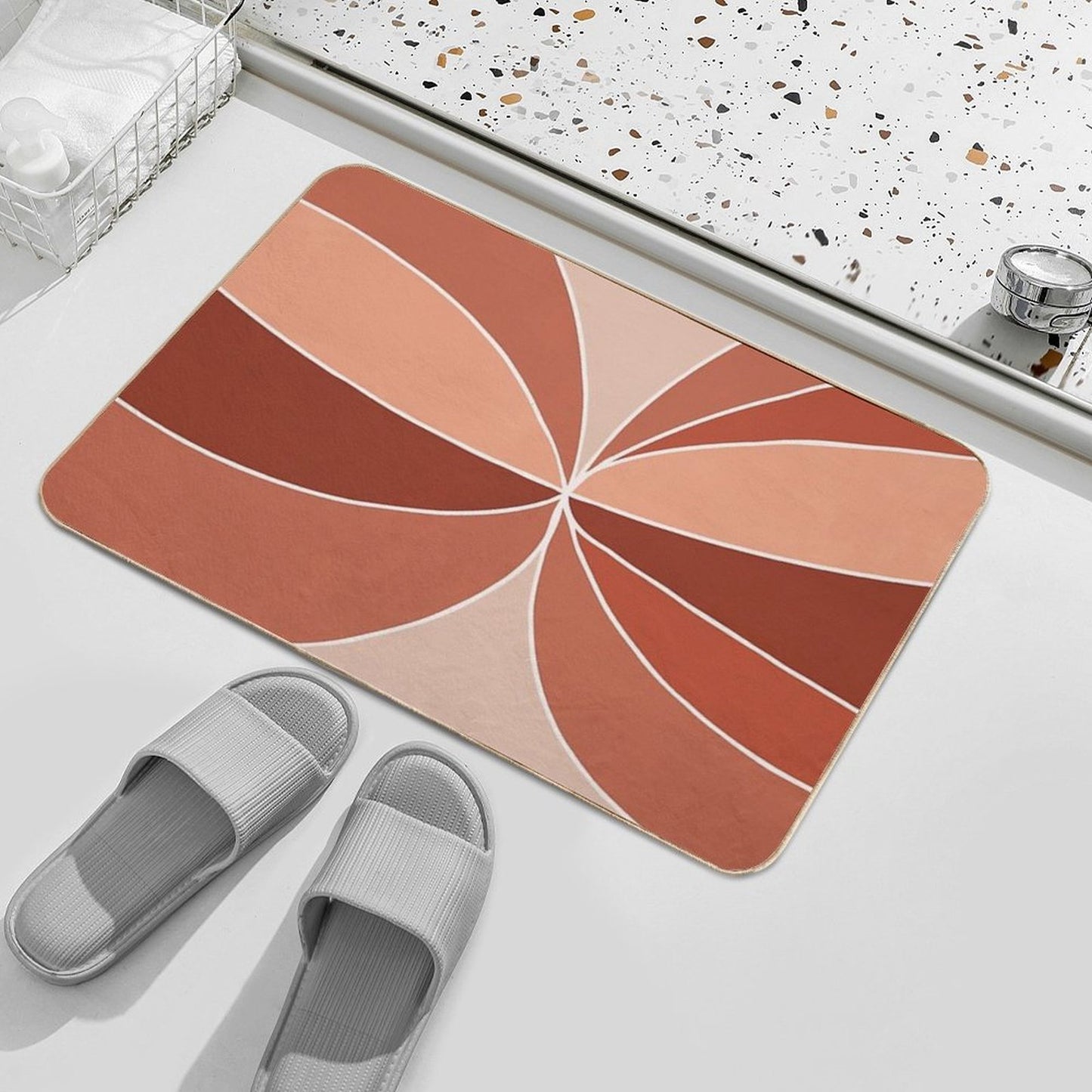 Colorful Retro Waves 5 Absorbent Bath Mat