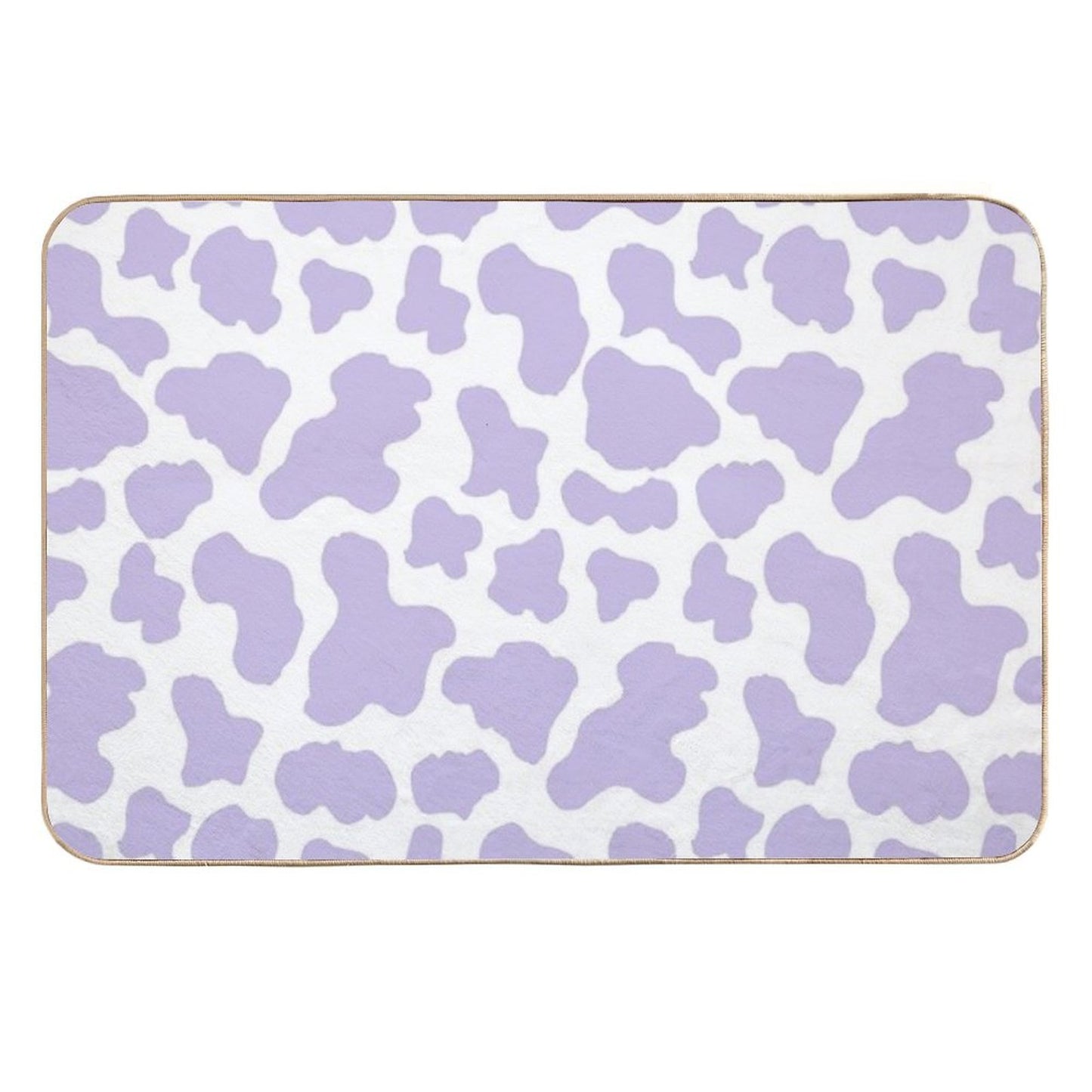 Pastel Purple Cow Print Aesthetic Pattern Easy To Clean Bath Mat