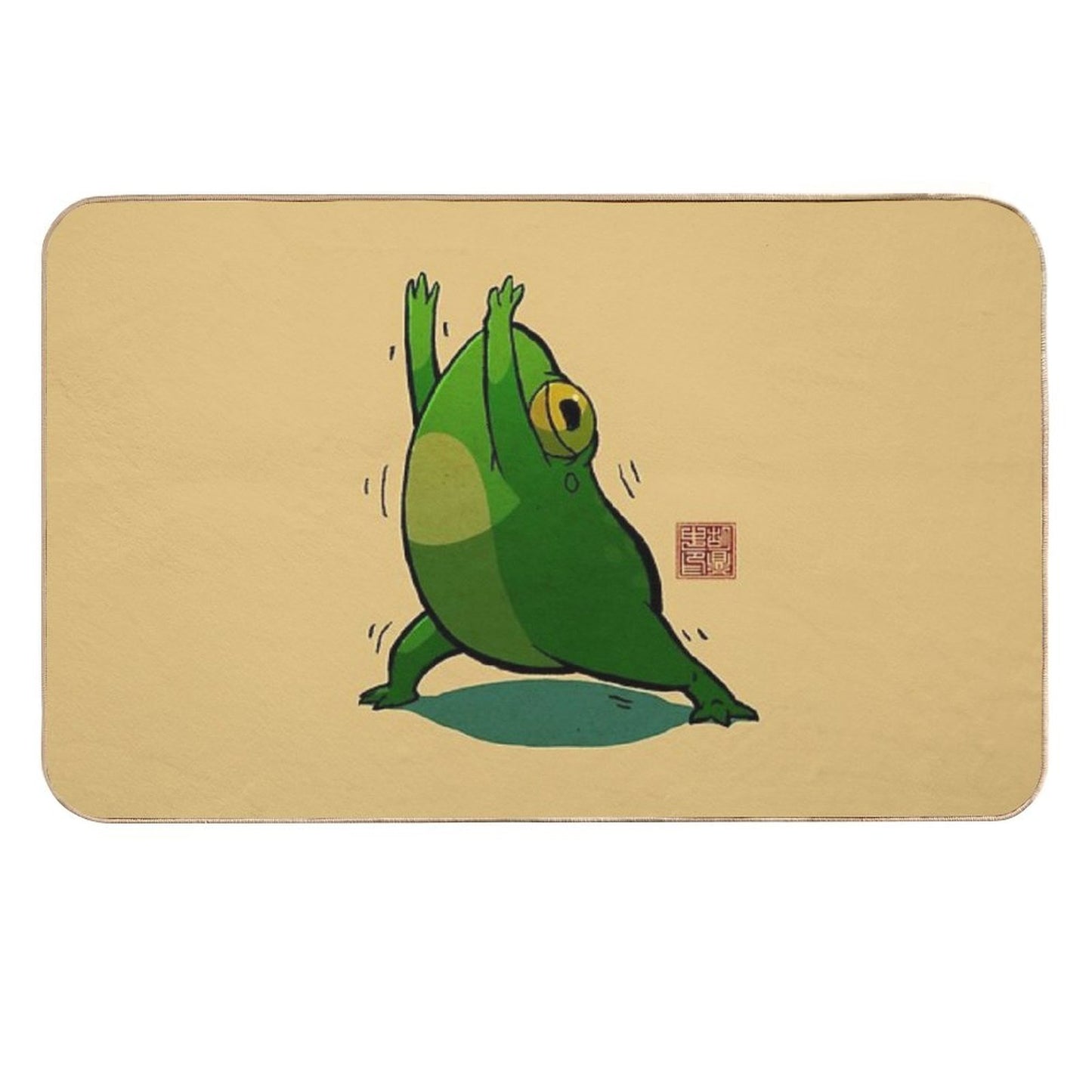 Yoga Frog Warrior Pose Stain-Proof Bath Mat