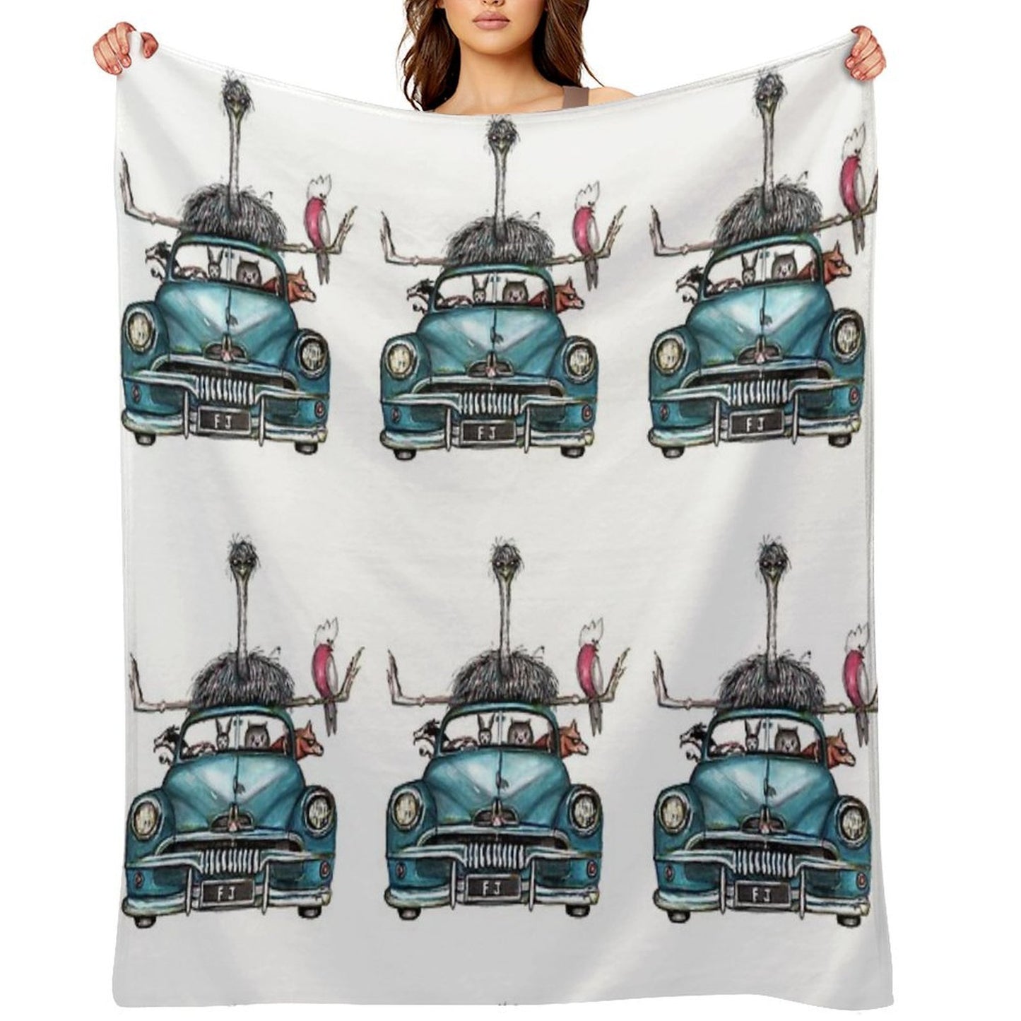 FJ Aussie Party Travel-friendly Throw Blanket