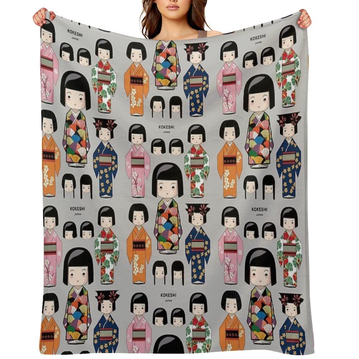 Kokeshi Doll from Japan Durable Throw Blanket