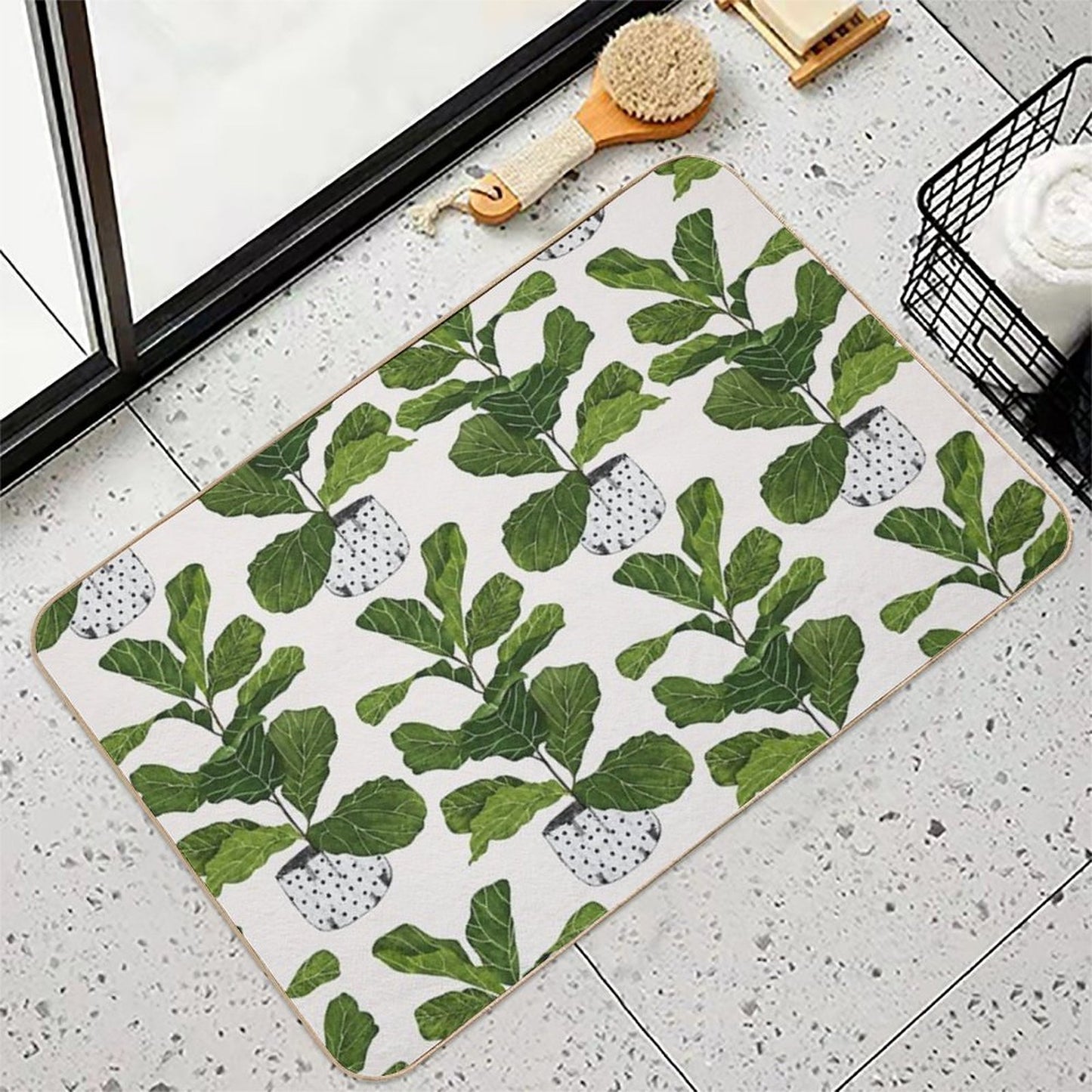 Fiddle Leaf Fig Tree Interior Plant Odorless Bath Mat