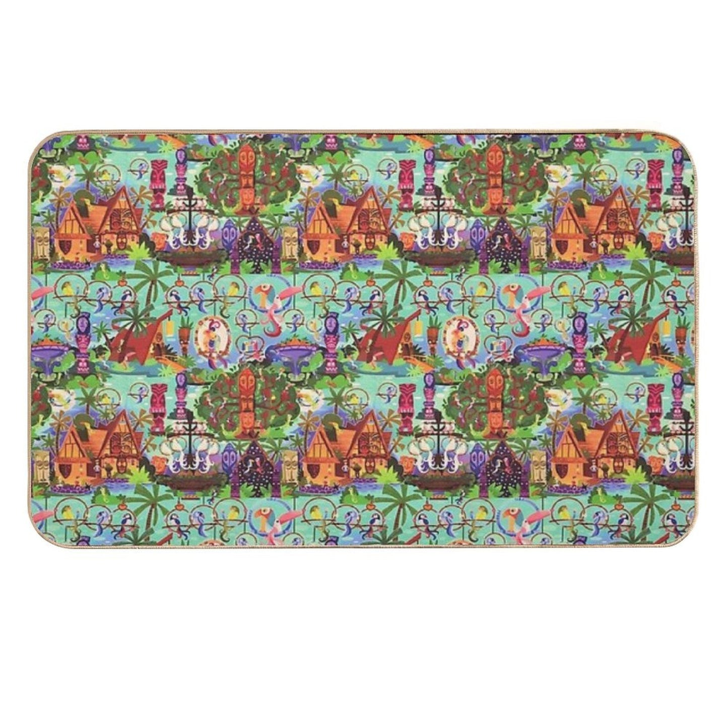 The ORIGINAL Enchanted Tiki Room Collage Durable Bath Mat